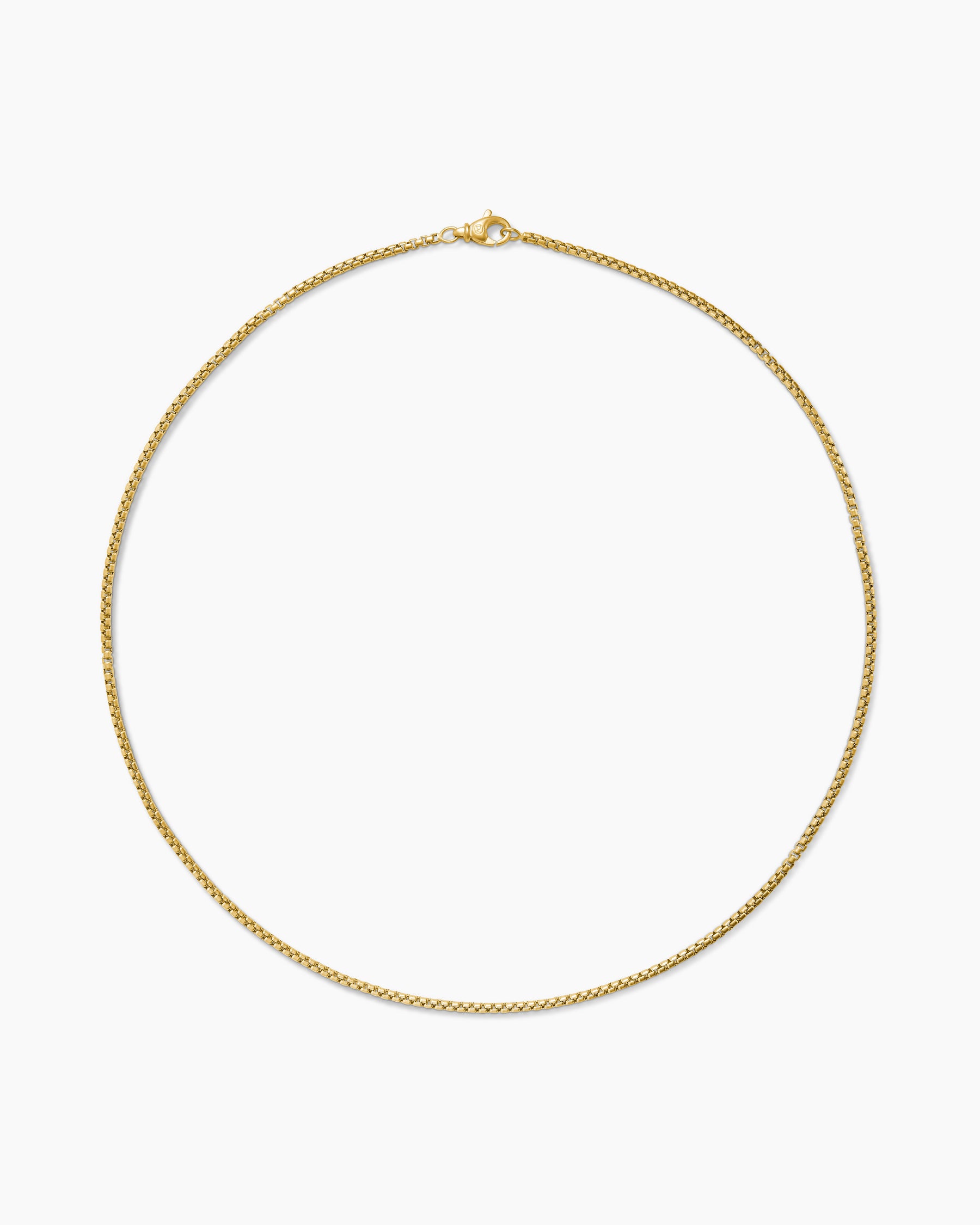 Box Chain Necklace in Brushed 18K Yellow Gold, 2.7mm - Image 5