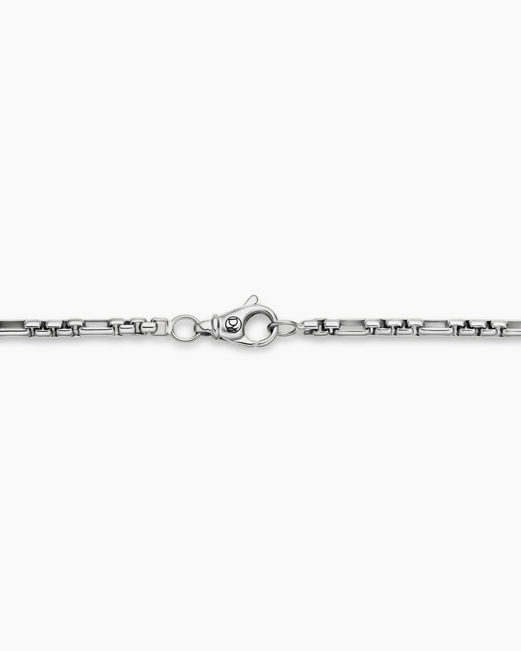 Open Station Box Chain Necklace in Sterling Silver, 3mm - Image 5
