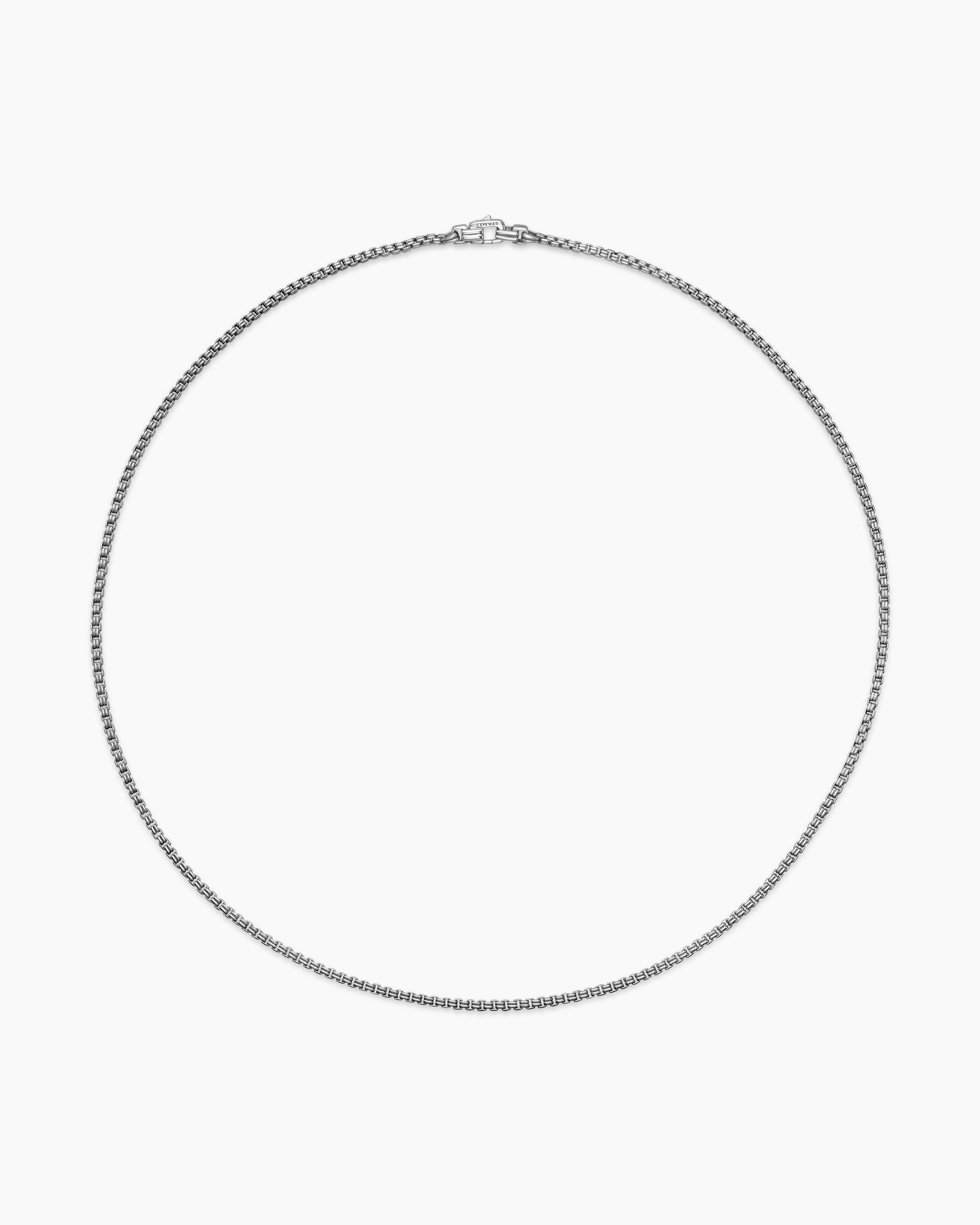 Double Box Chain Necklace in Sterling Silver, 2.6mm - Image 4