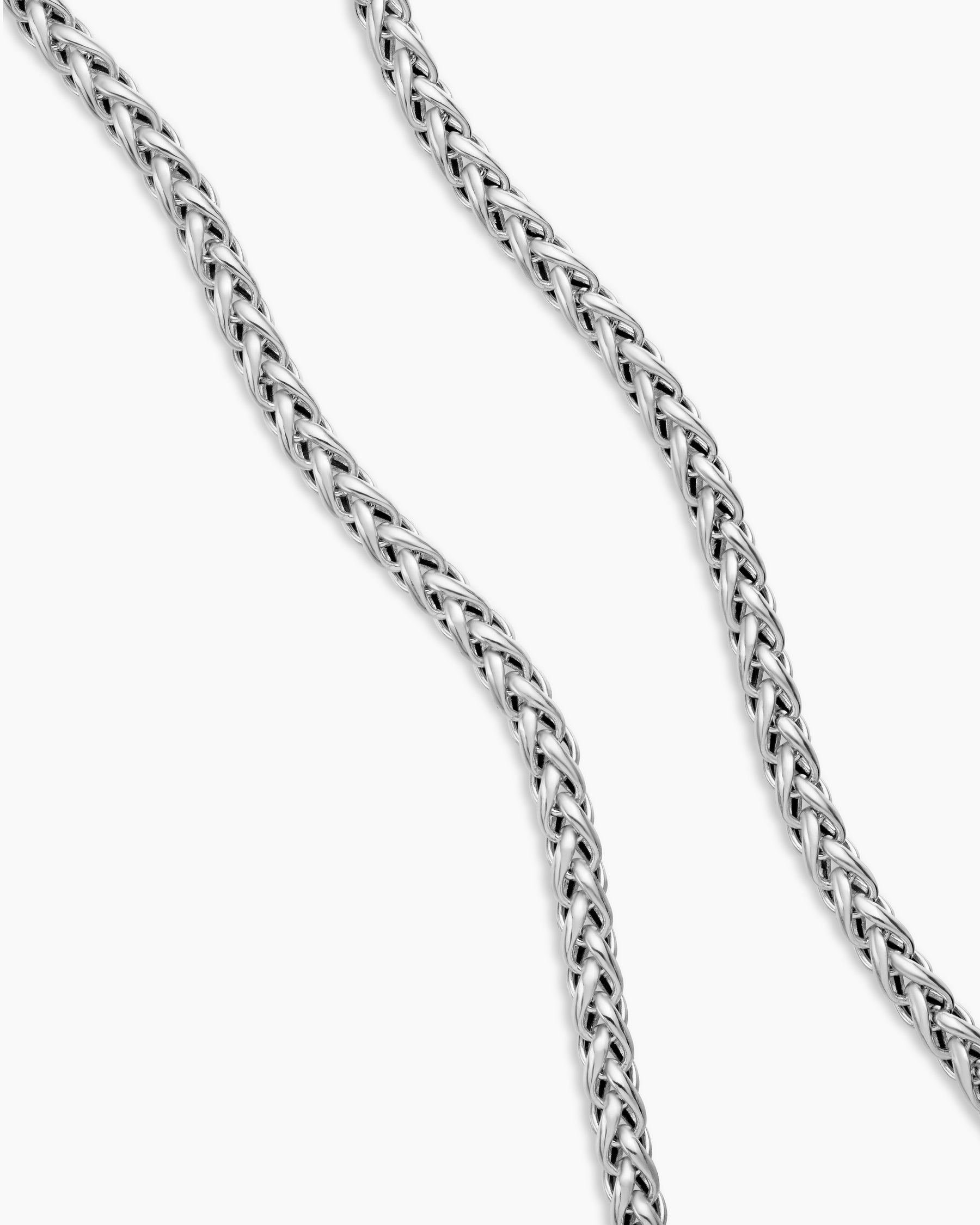 Wheat Chain Necklace in Sterling Silver, 4mm - Image 3