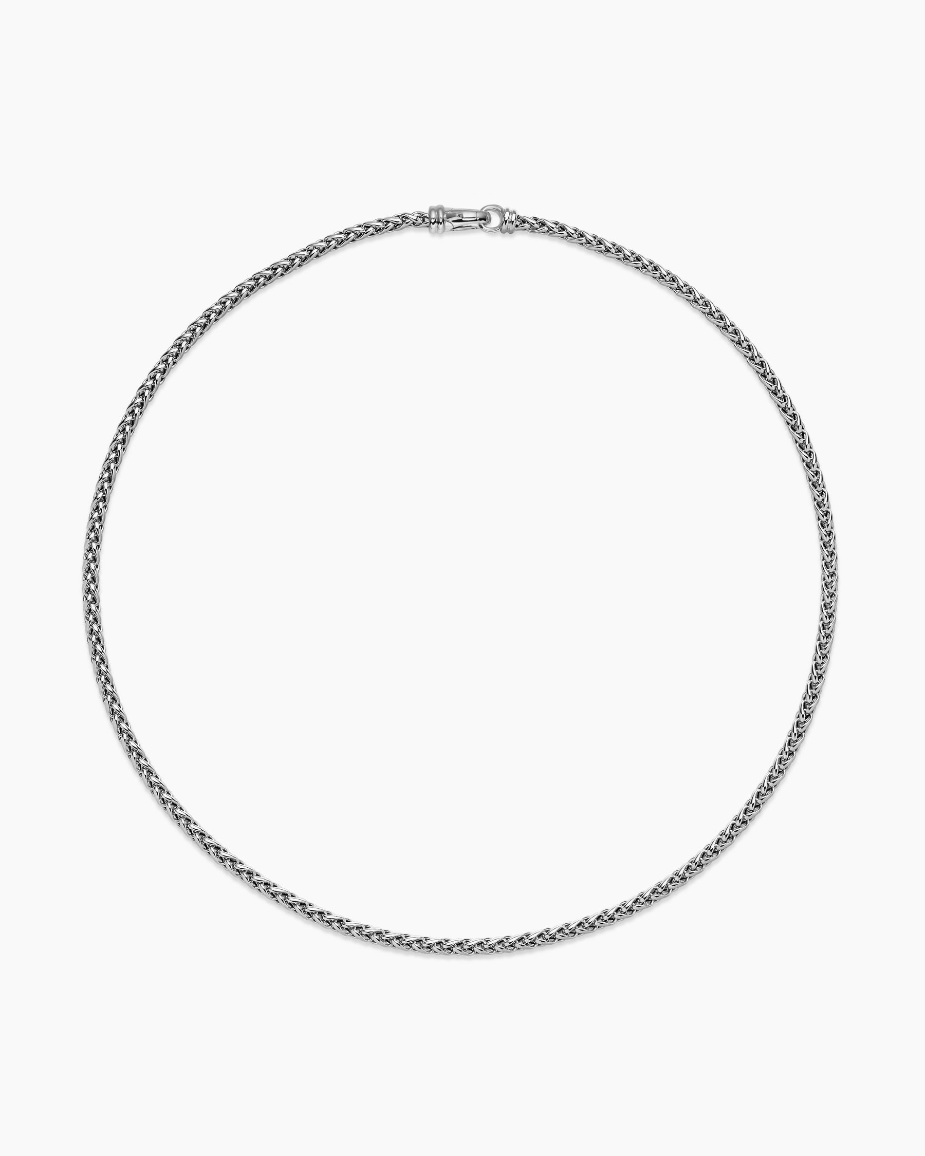 Wheat Chain Necklace in Sterling Silver, 4mm - Image 4