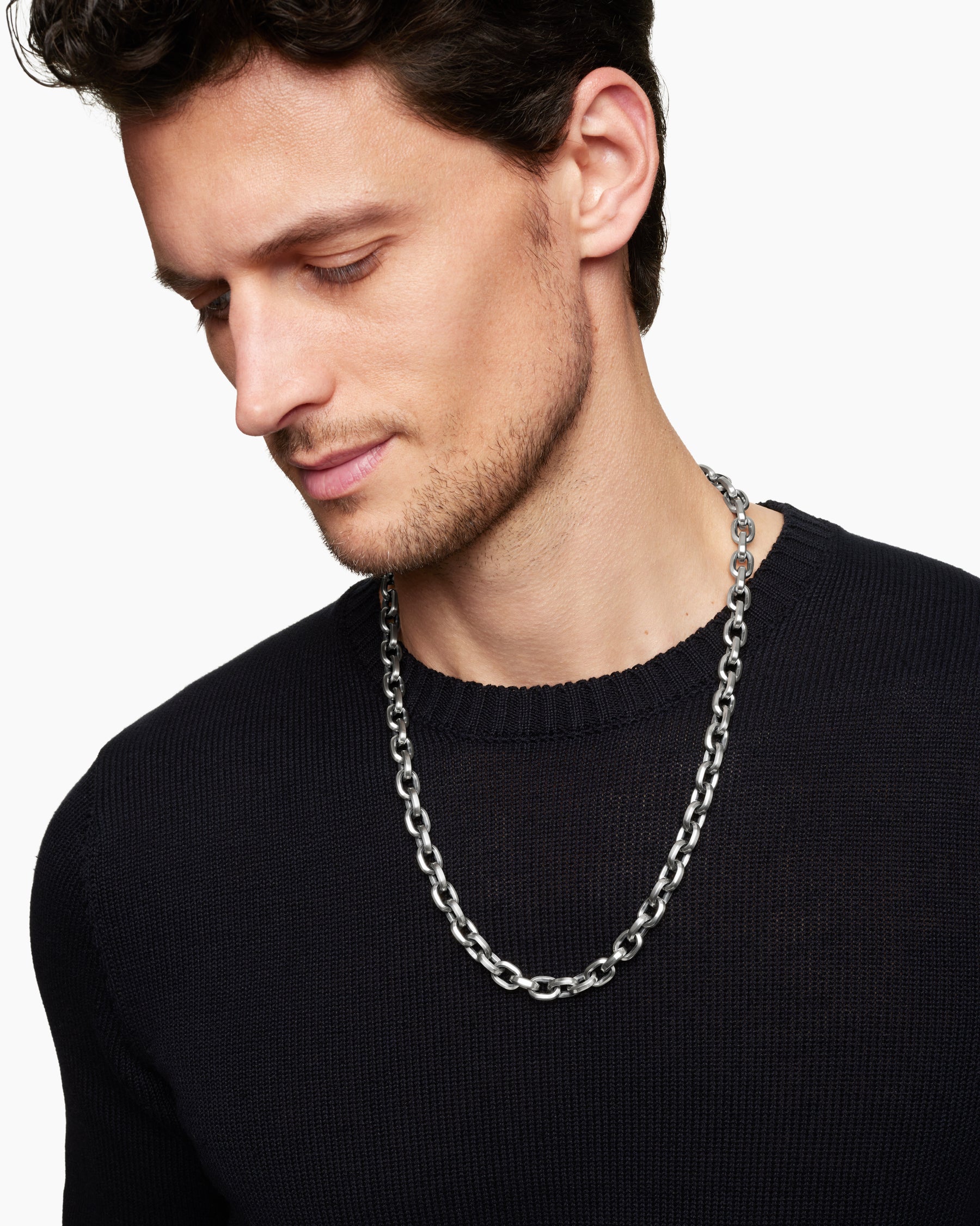 Streamline Link Necklace in Sterling Silver, 9.5mm - Image 6