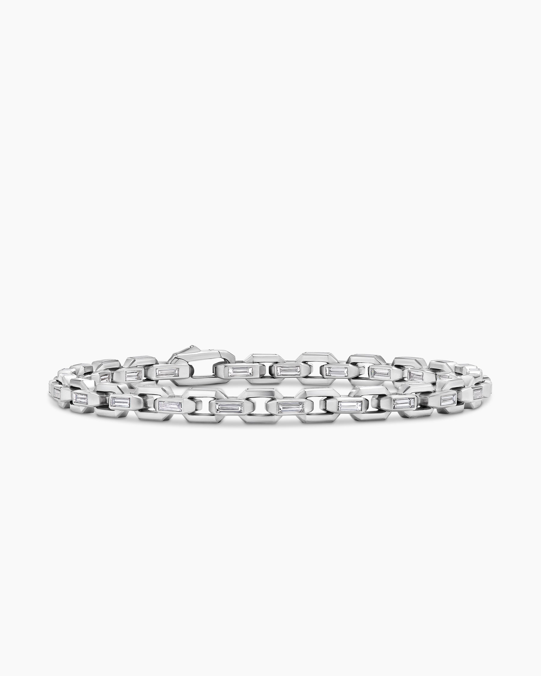 Deco Chain Bracelet in Platinum with Diamonds