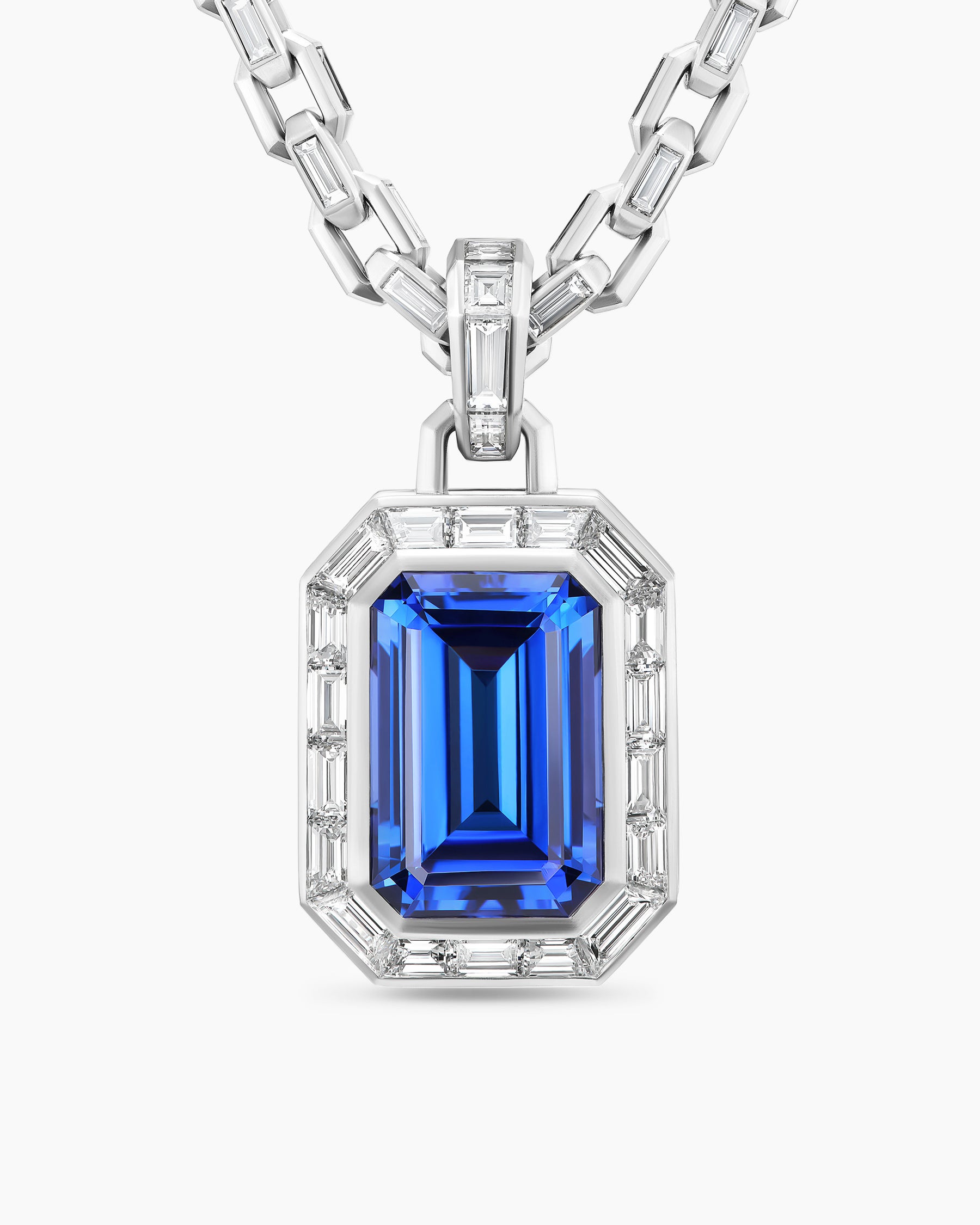Deco Amulet in Platinum with Tanzanite and Diamonds