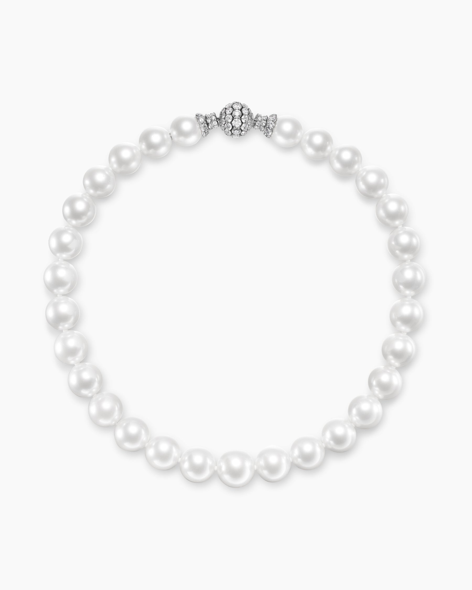 DY Lumina South Sea White Pearl Necklace in White Gold with Diamonds