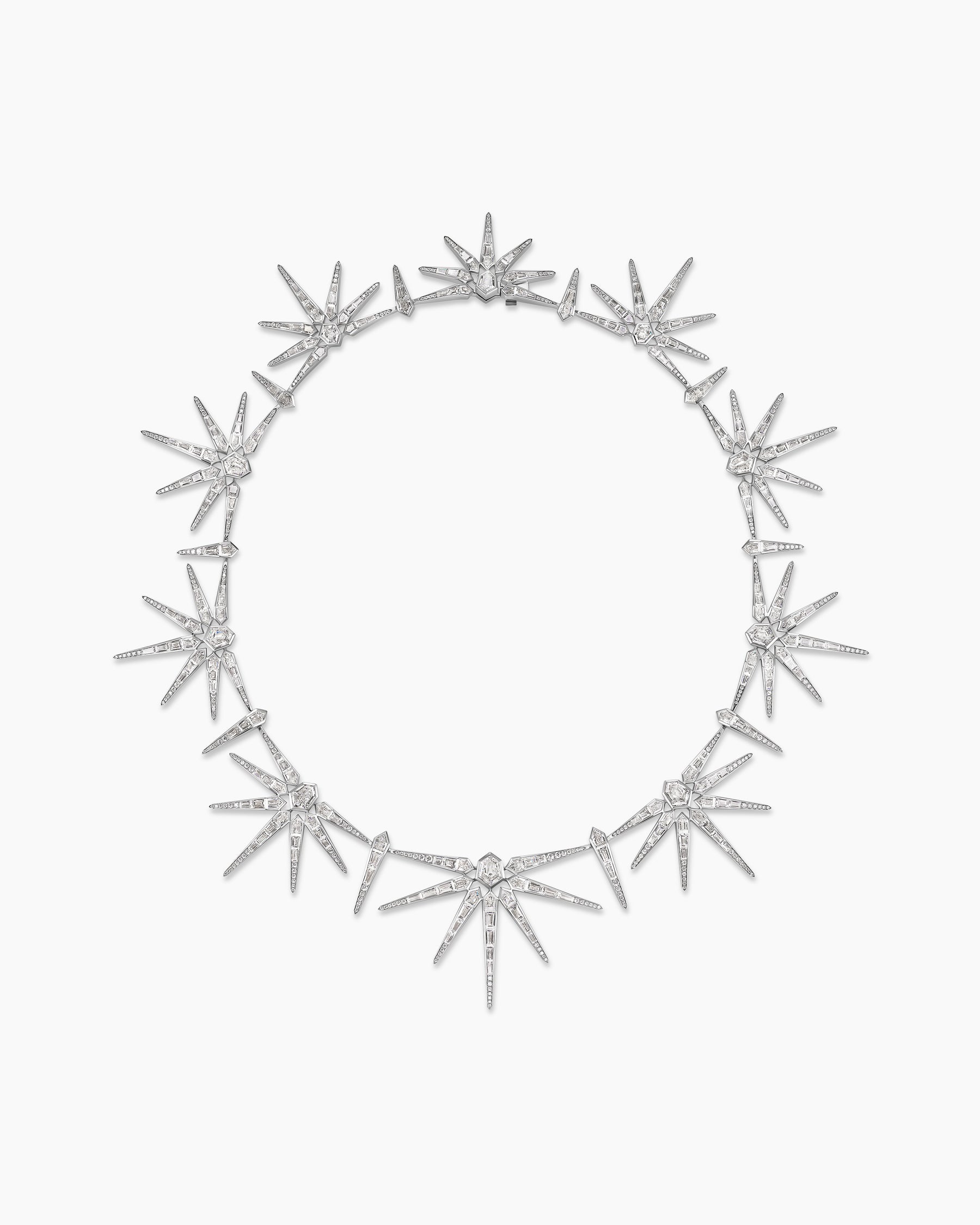 Liberty Statement Necklace in White Gold with Diamonds