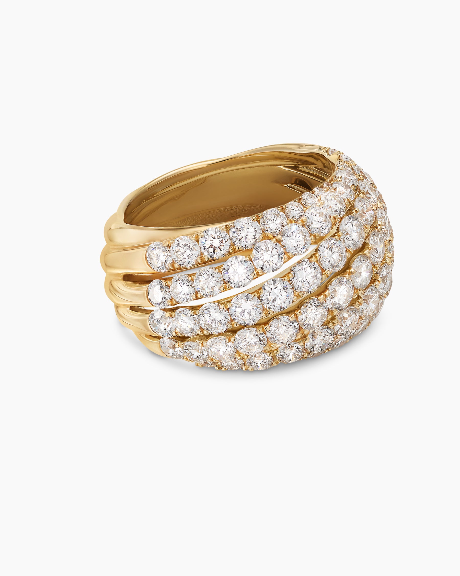 Floating Diamonds Ring in Yellow Gold