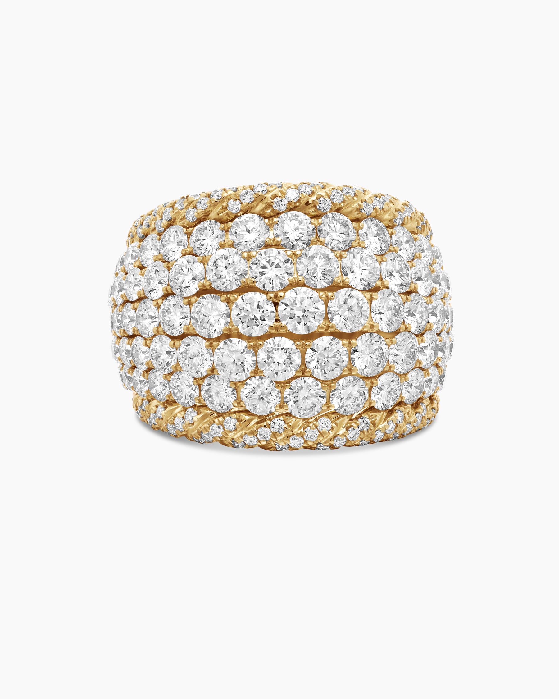 Floating Diamonds Dome Ring in Yellow Gold - Image 3