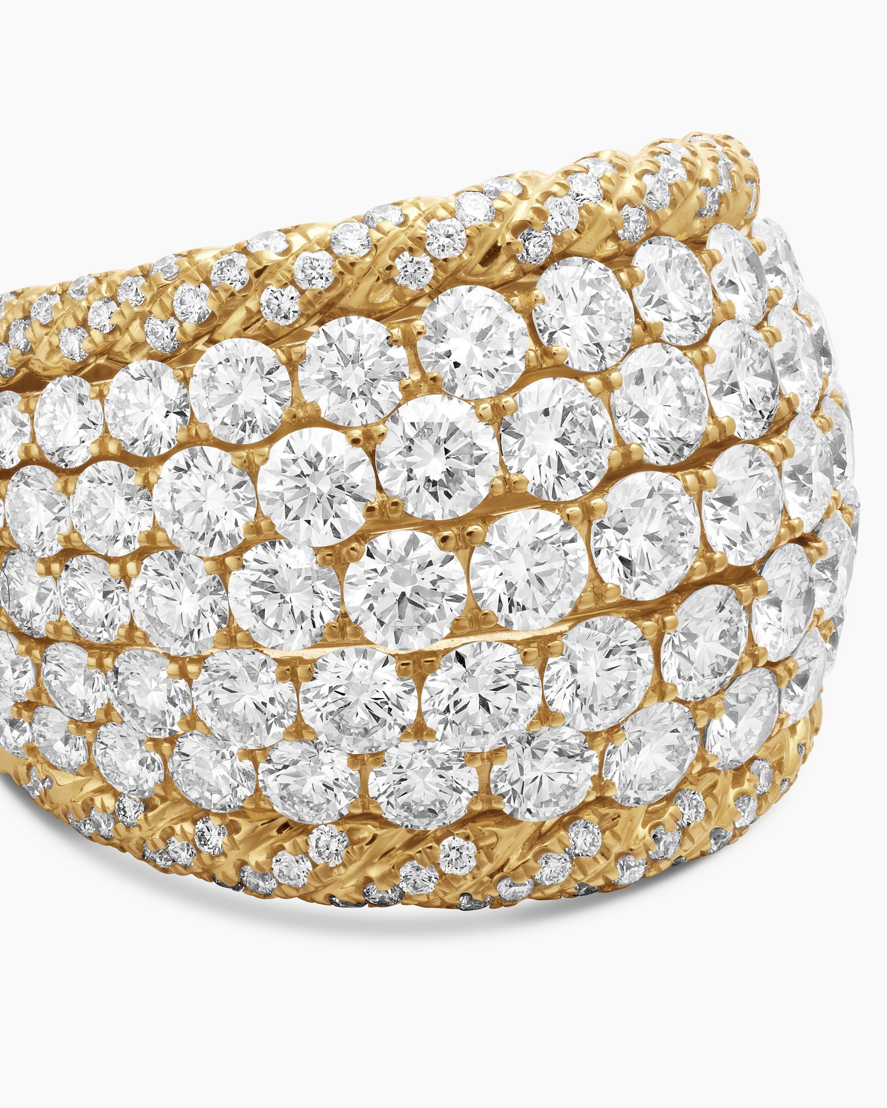 Floating Diamonds Dome Ring in Yellow Gold - Image 4