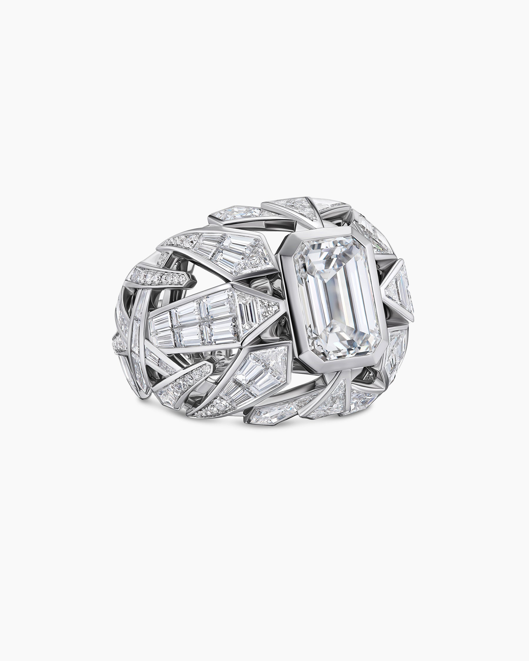 Liberty Dome Ring in White Gold with Diamonds