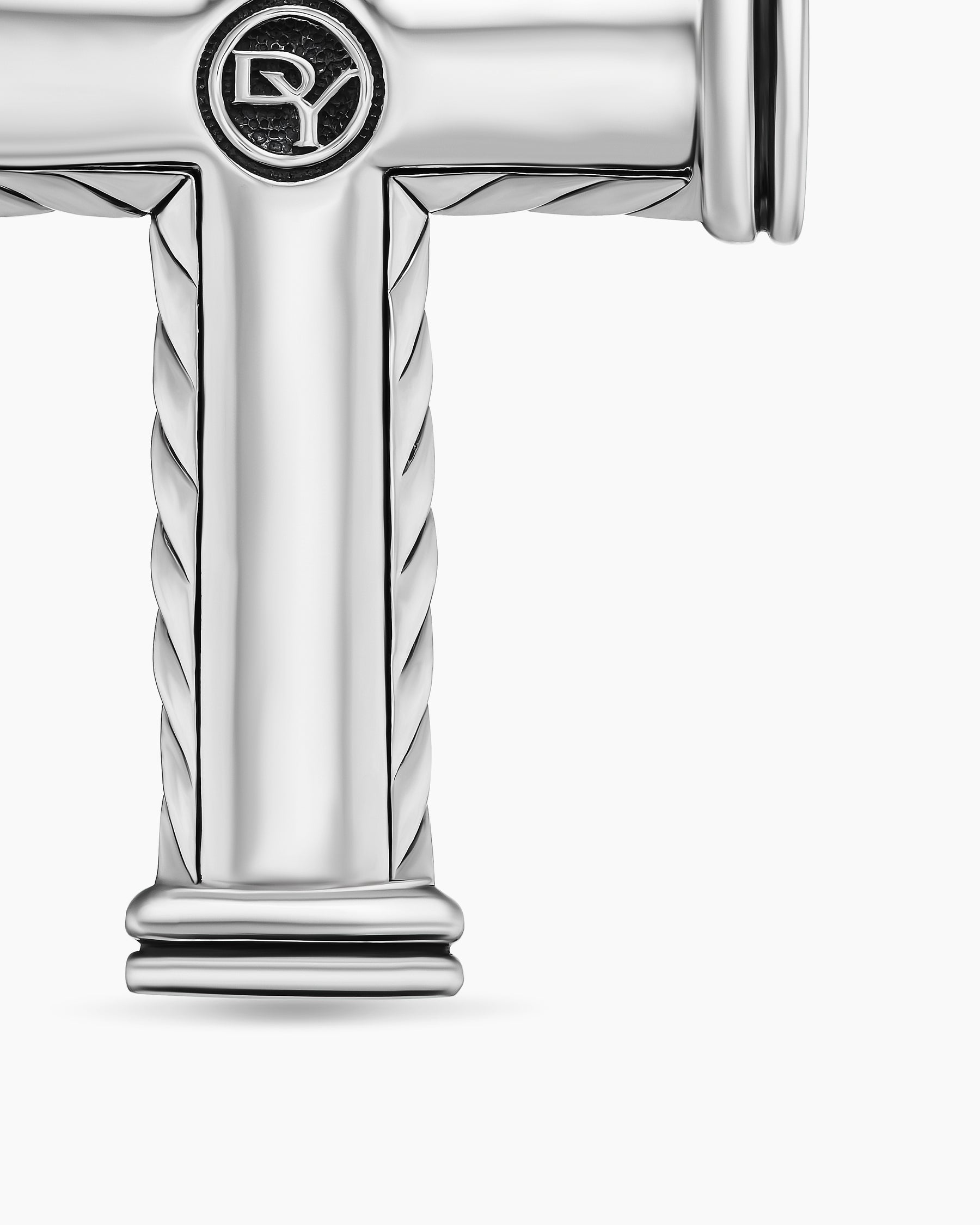 Chevron Cross Pendant in Sterling Silver with Diamonds, 41.5mm - Image 6