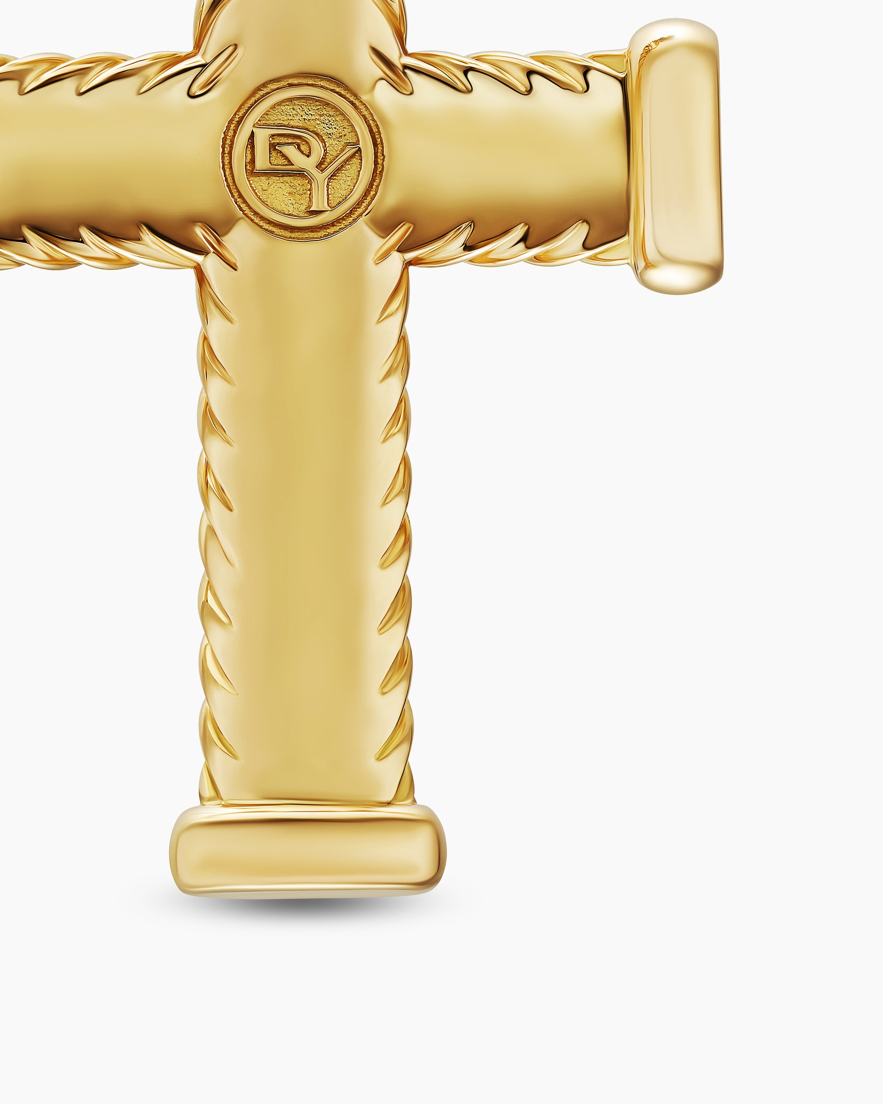 Chevron Cross Pendant in 18K Yellow Gold with Diamonds, 33mm - Image 6