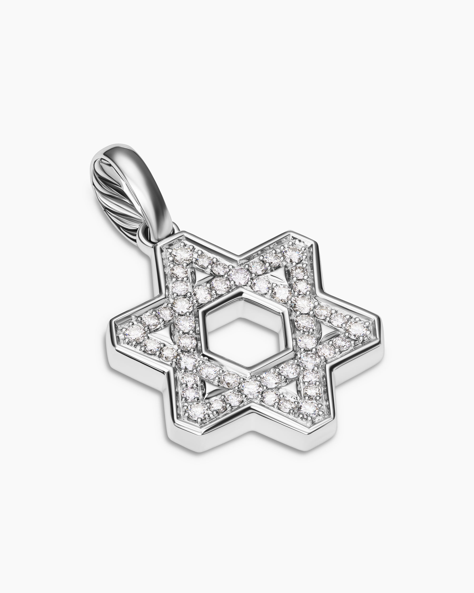 Star of David Pendant in Sterling Silver with Diamonds, 25mm - Image 3