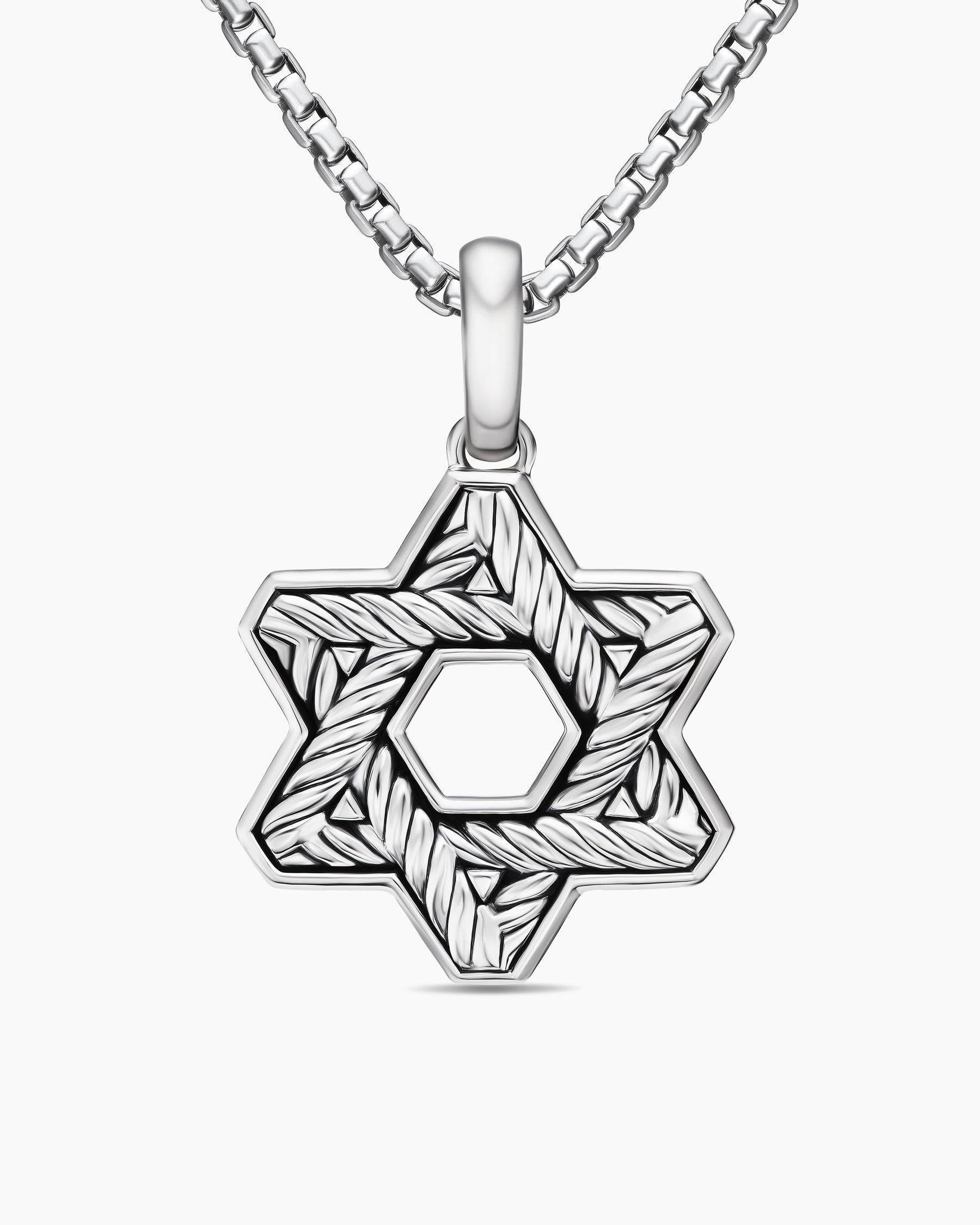 Star of David Pendant in Sterling Silver with Diamonds, 25mm - Image 4