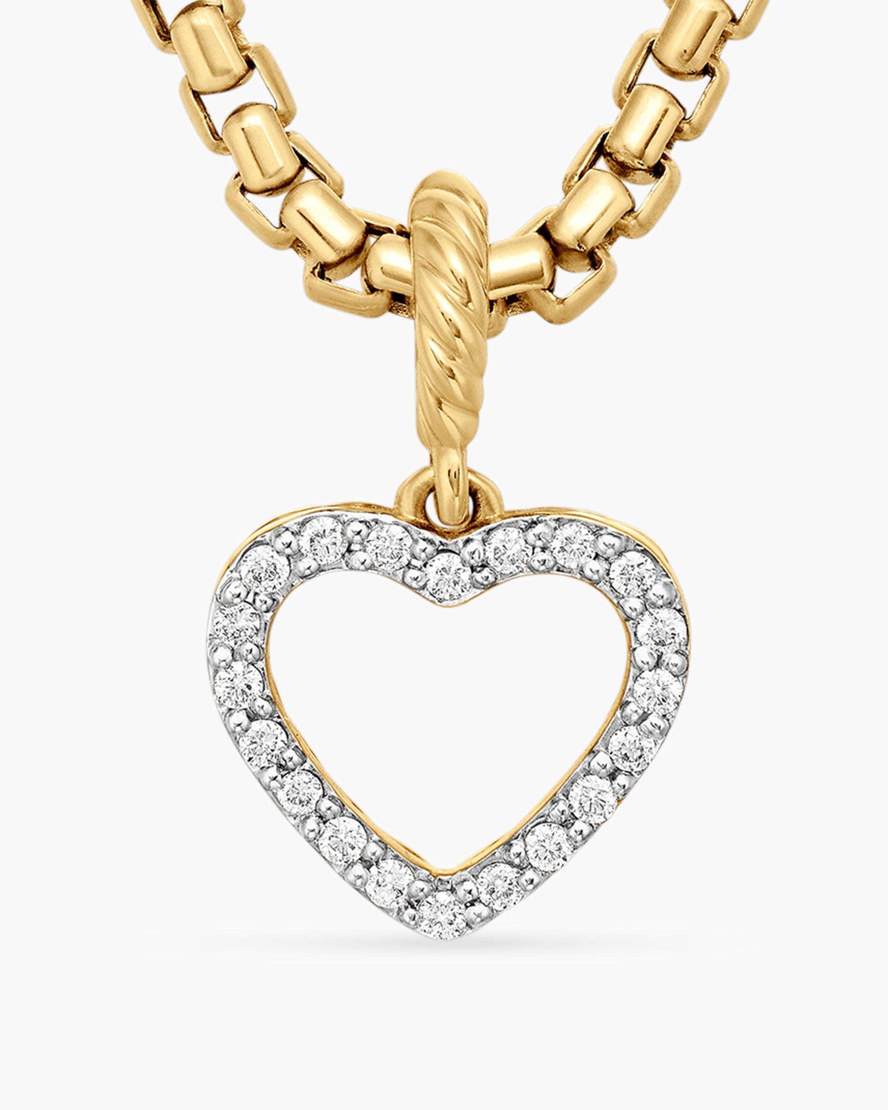 Heart Amulet in 18K Yellow Gold with Diamonds, 11mm - Image 5