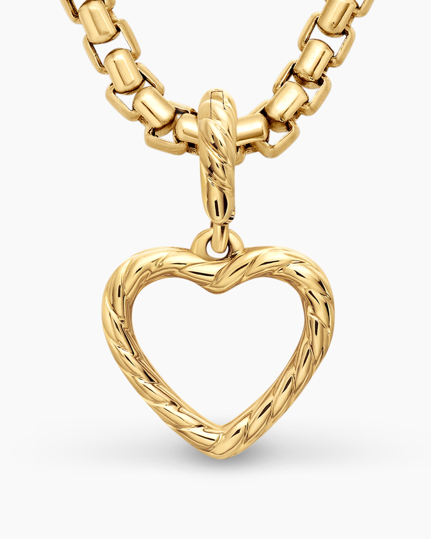 Heart Amulet in 18K Yellow Gold with Diamonds, 11mm - Image 6