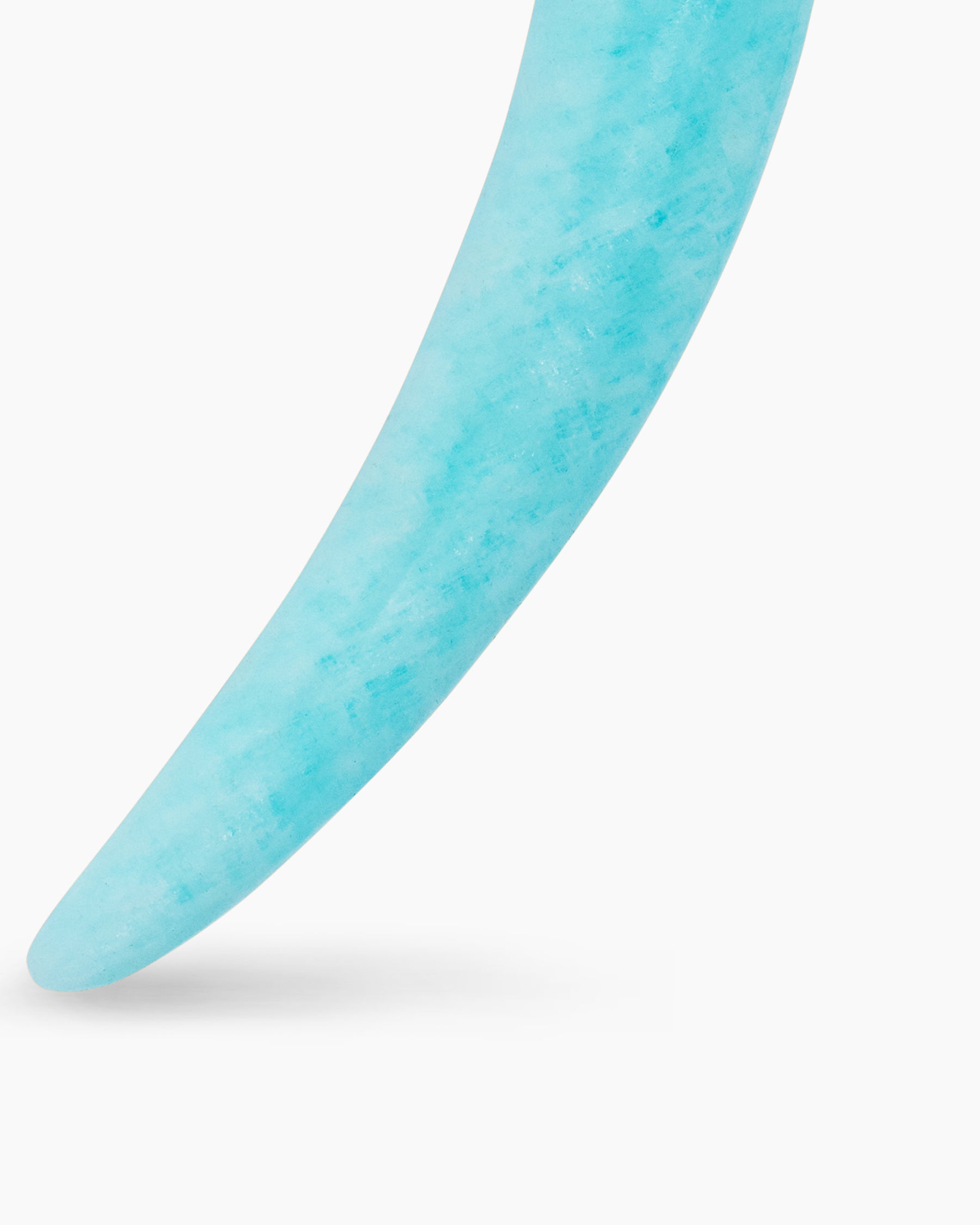 Tusk Amulet with Amazonite and 18K Yellow Gold, 31mm - Image 5