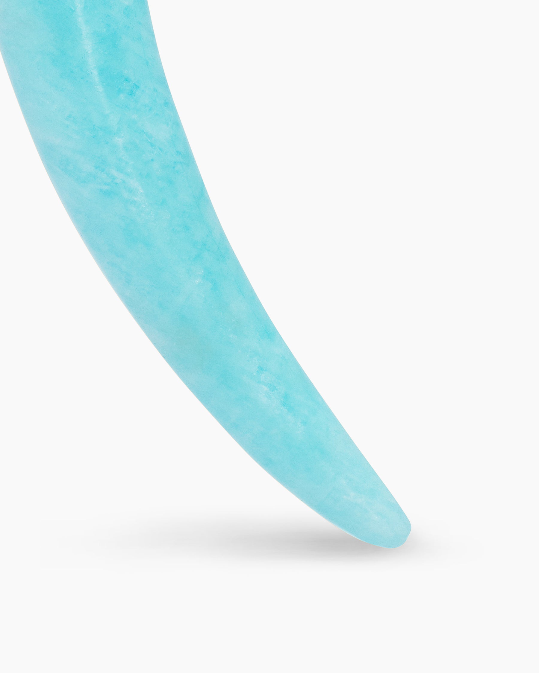 Tusk Amulet with Amazonite and 18K Yellow Gold, 31mm - Image 6