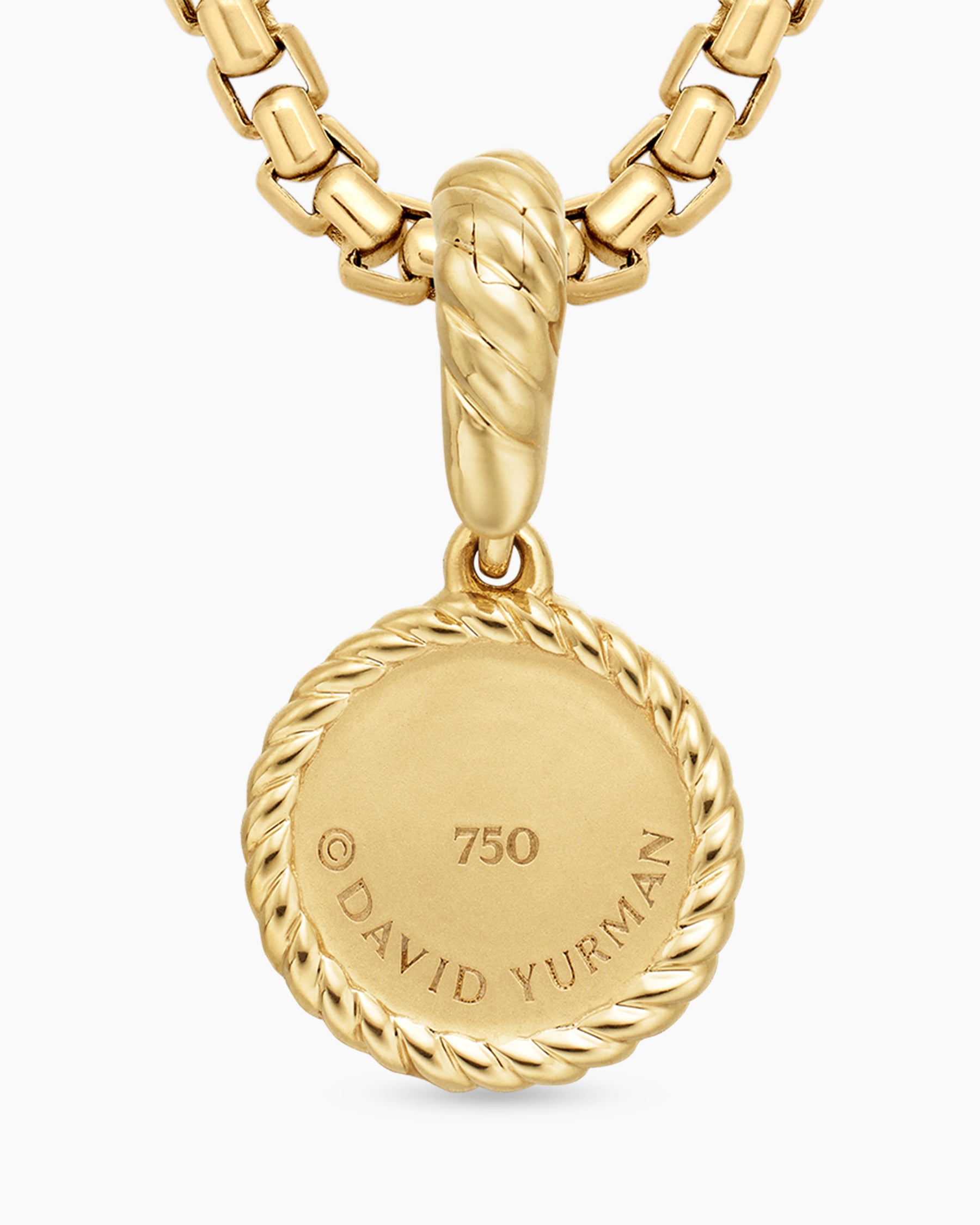 Evil Eye Amulet in 18K Yellow Gold with Pavé Emeralds and Diamonds, 11mm - Image 6