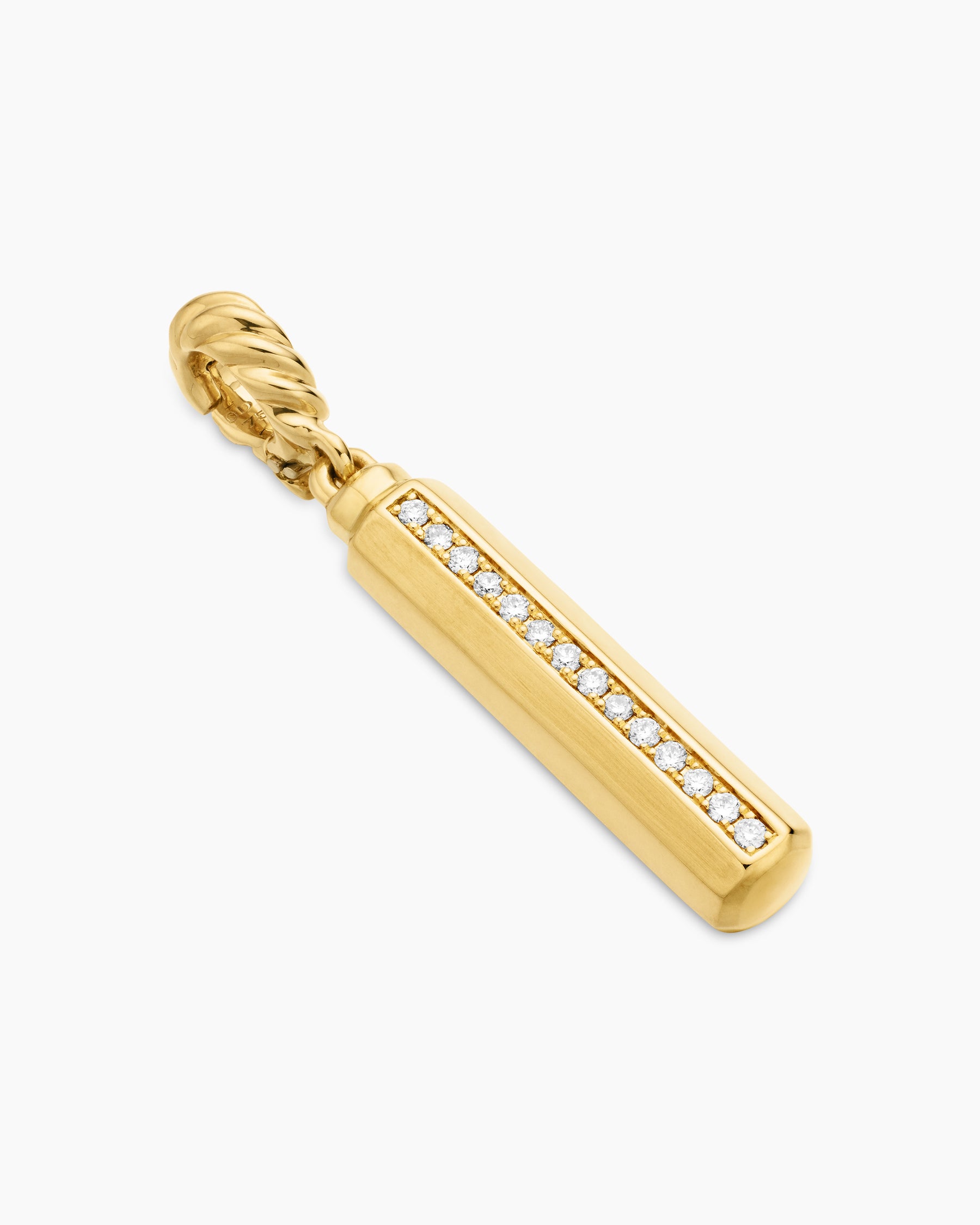 Barrel Amulet in 18K Yellow Gold with Diamonds, 20mm - Image 3