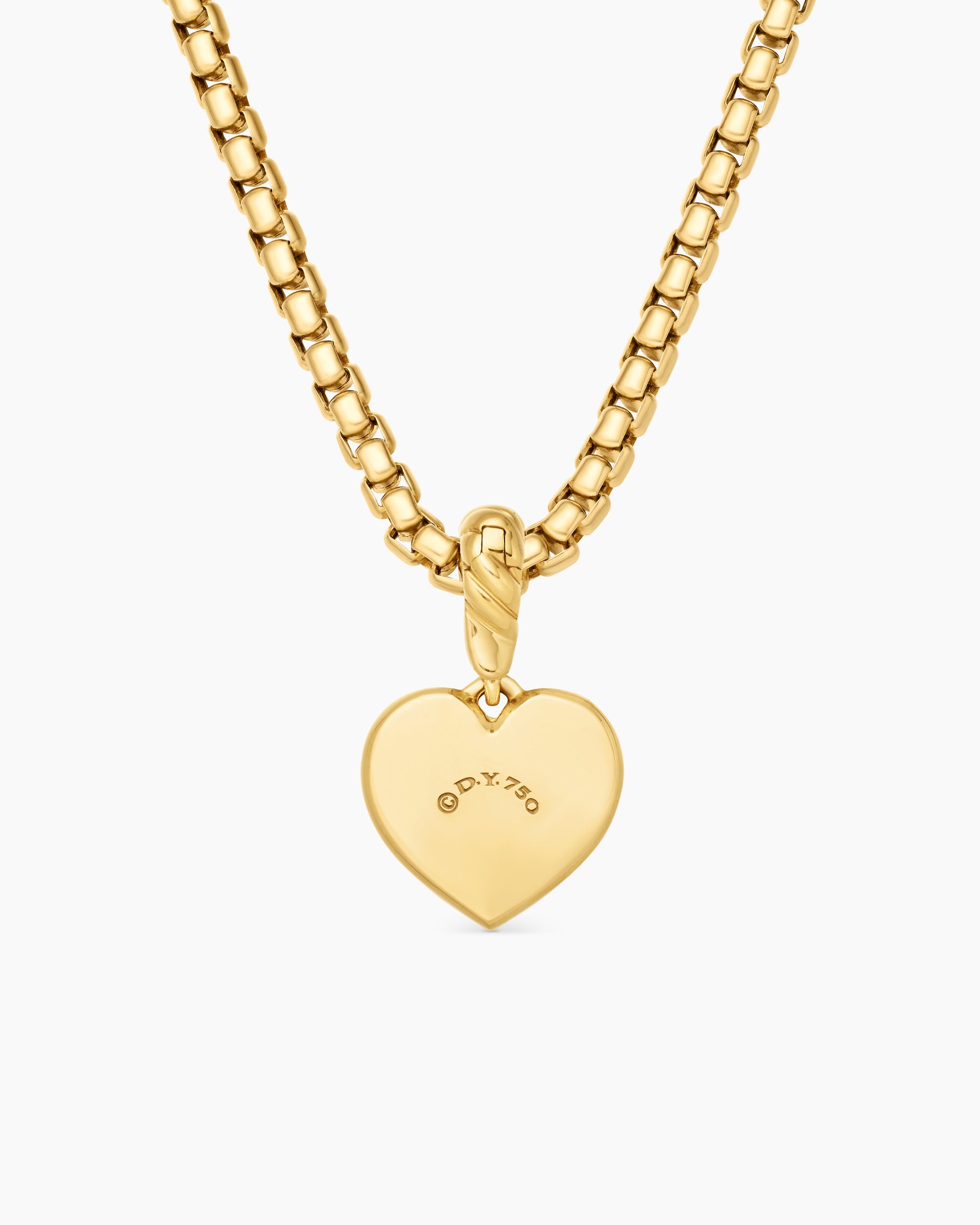 Compass Heart Amulet in 18K Yellow Gold with Center Diamond, 11.3mm - Image 4