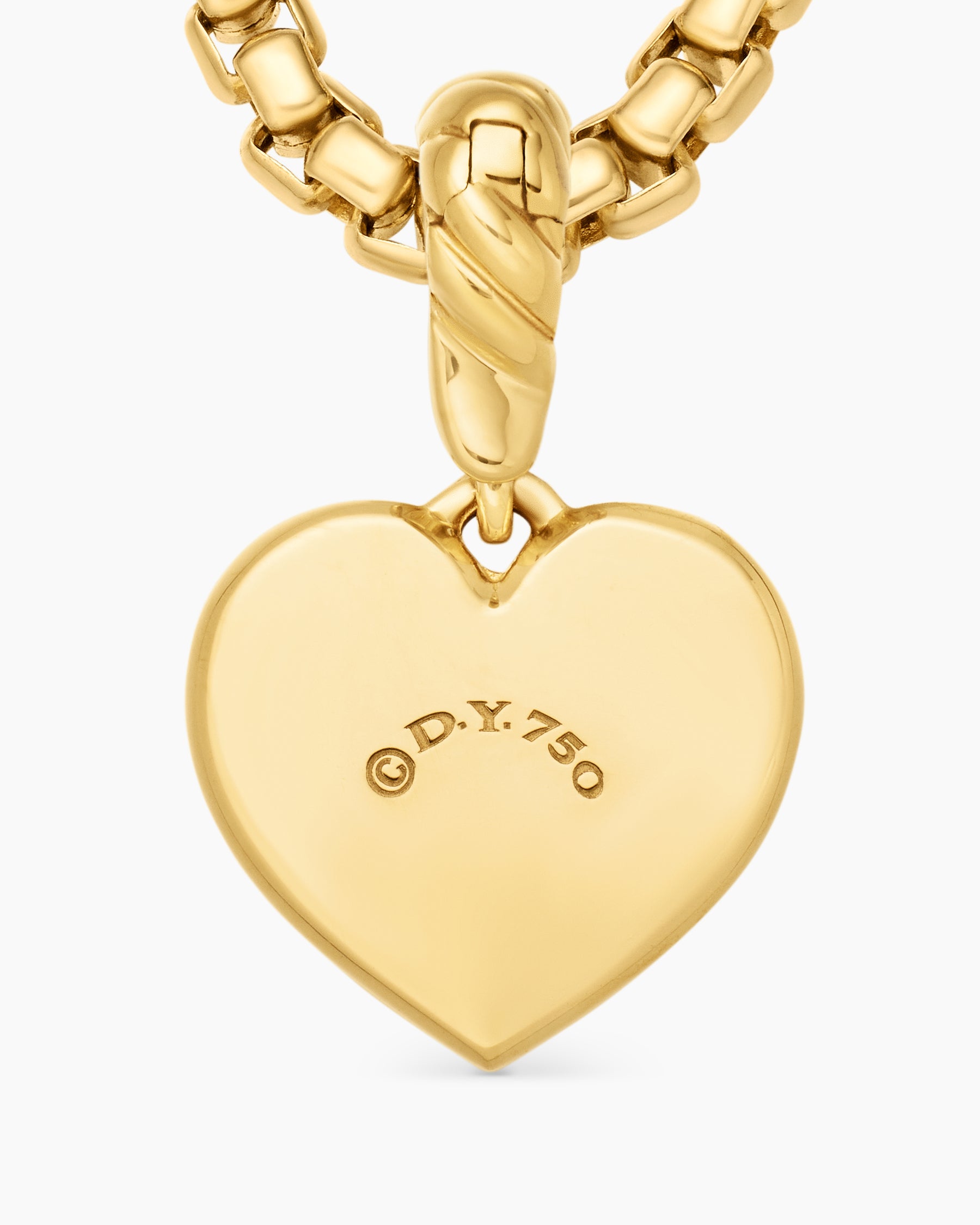 Compass Heart Amulet in 18K Yellow Gold with Center Diamond, 11.3mm - Image 6