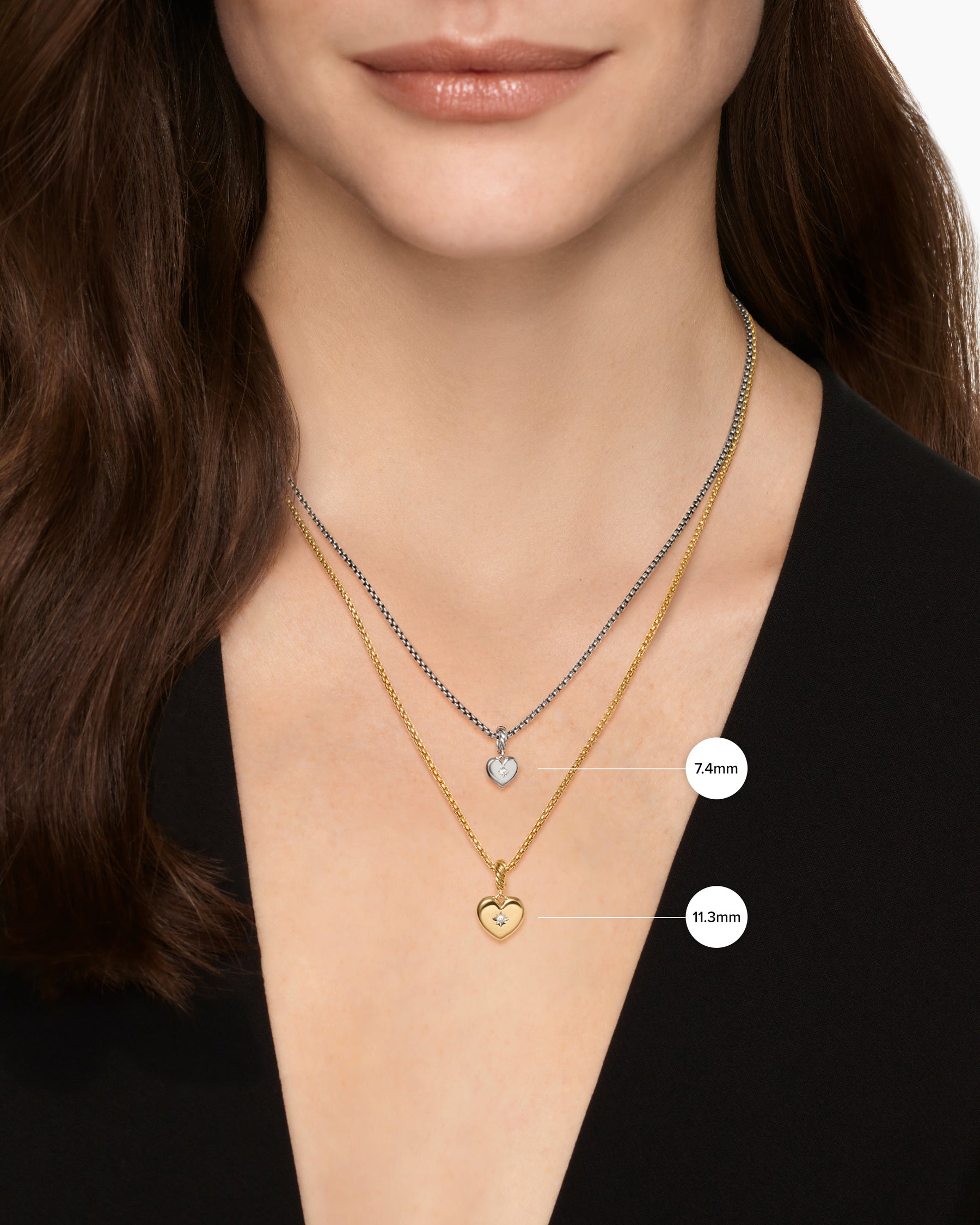 Compass Heart Amulet in 18K Yellow Gold with Center Diamond, 11.3mm - Image 8