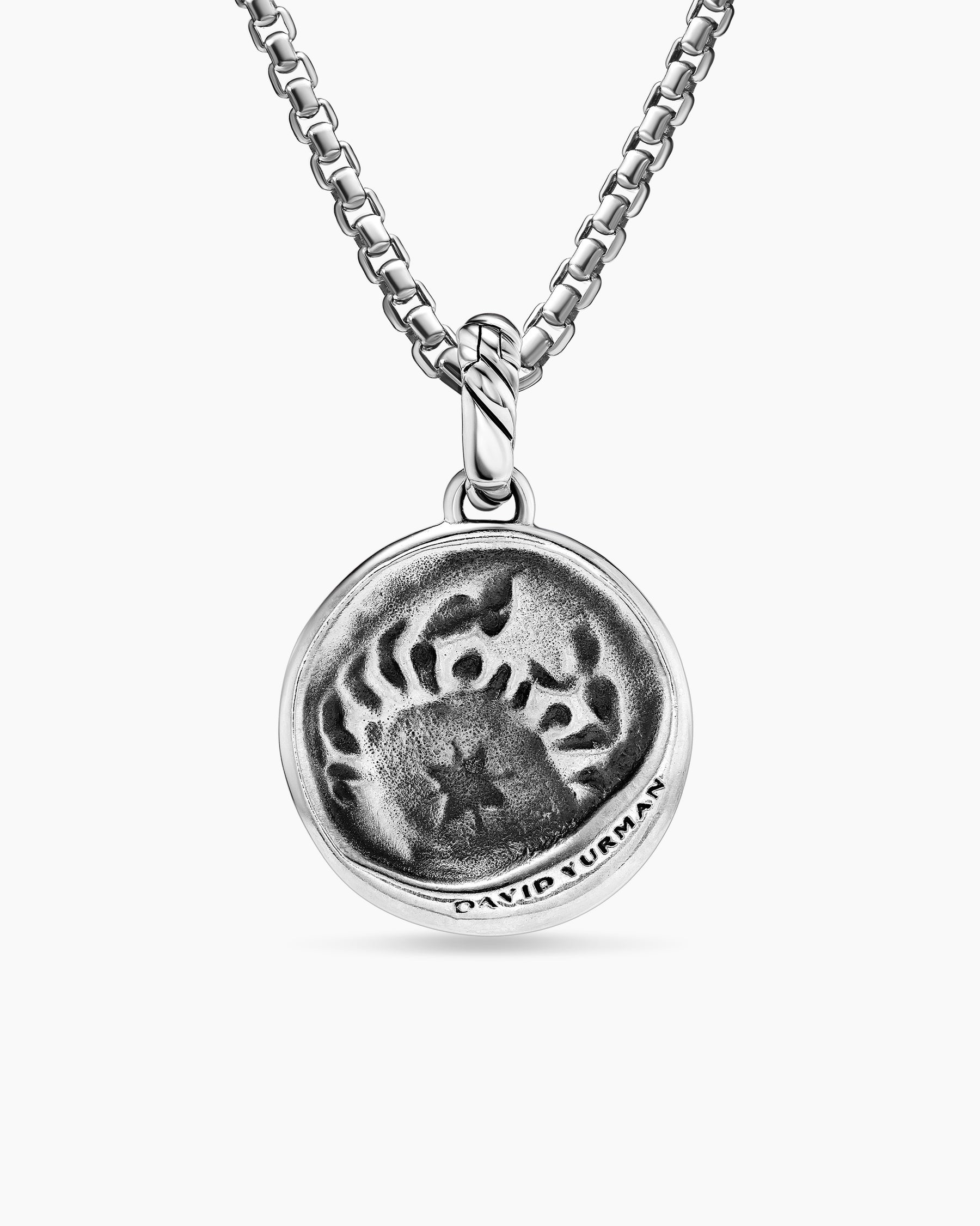 Cancer Amulet in Sterling Silver with 18K Yellow Gold and Diamonds, 19mm - Image 4