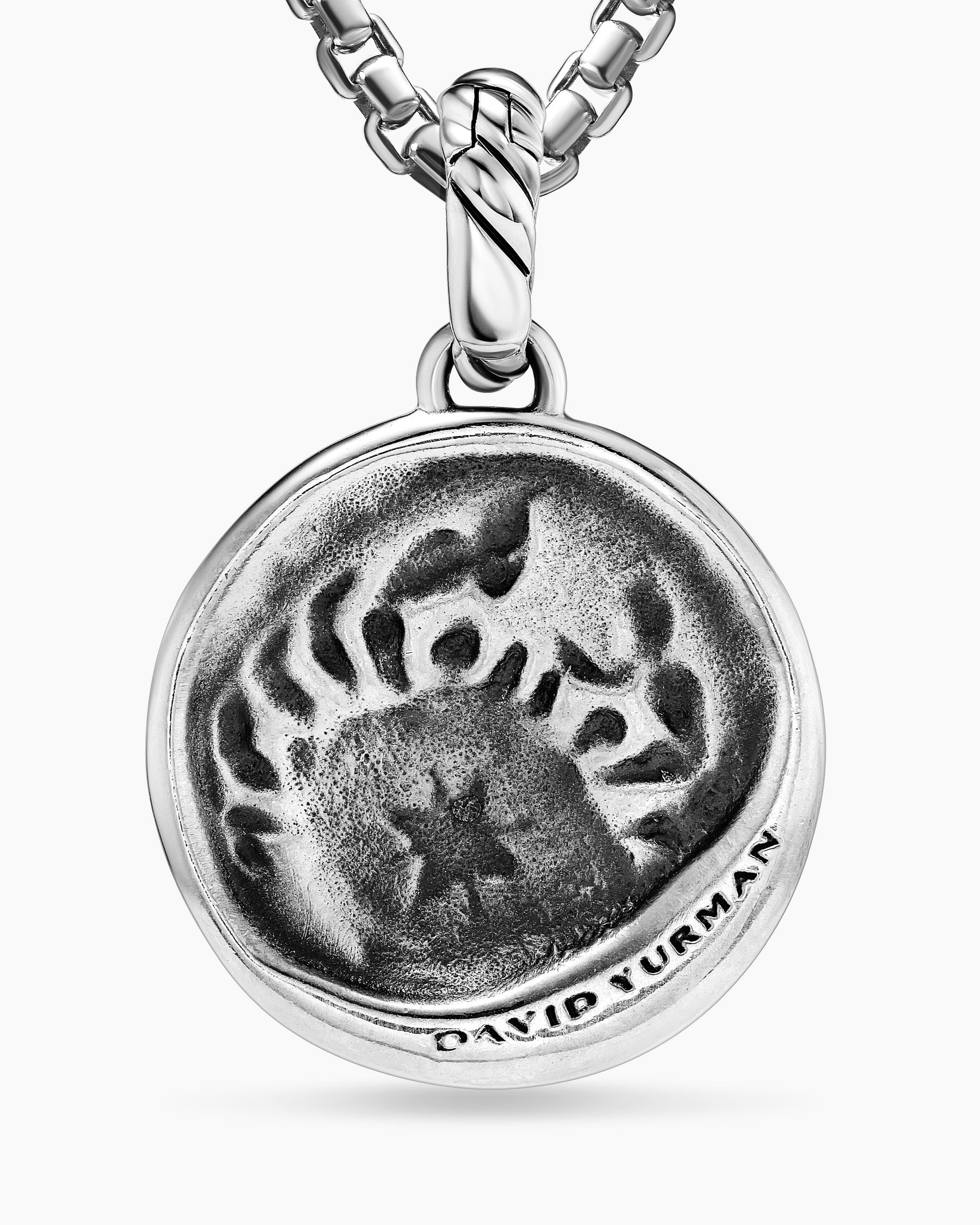 Cancer Amulet in Sterling Silver with 18K Yellow Gold and Diamonds, 19mm - Image 6