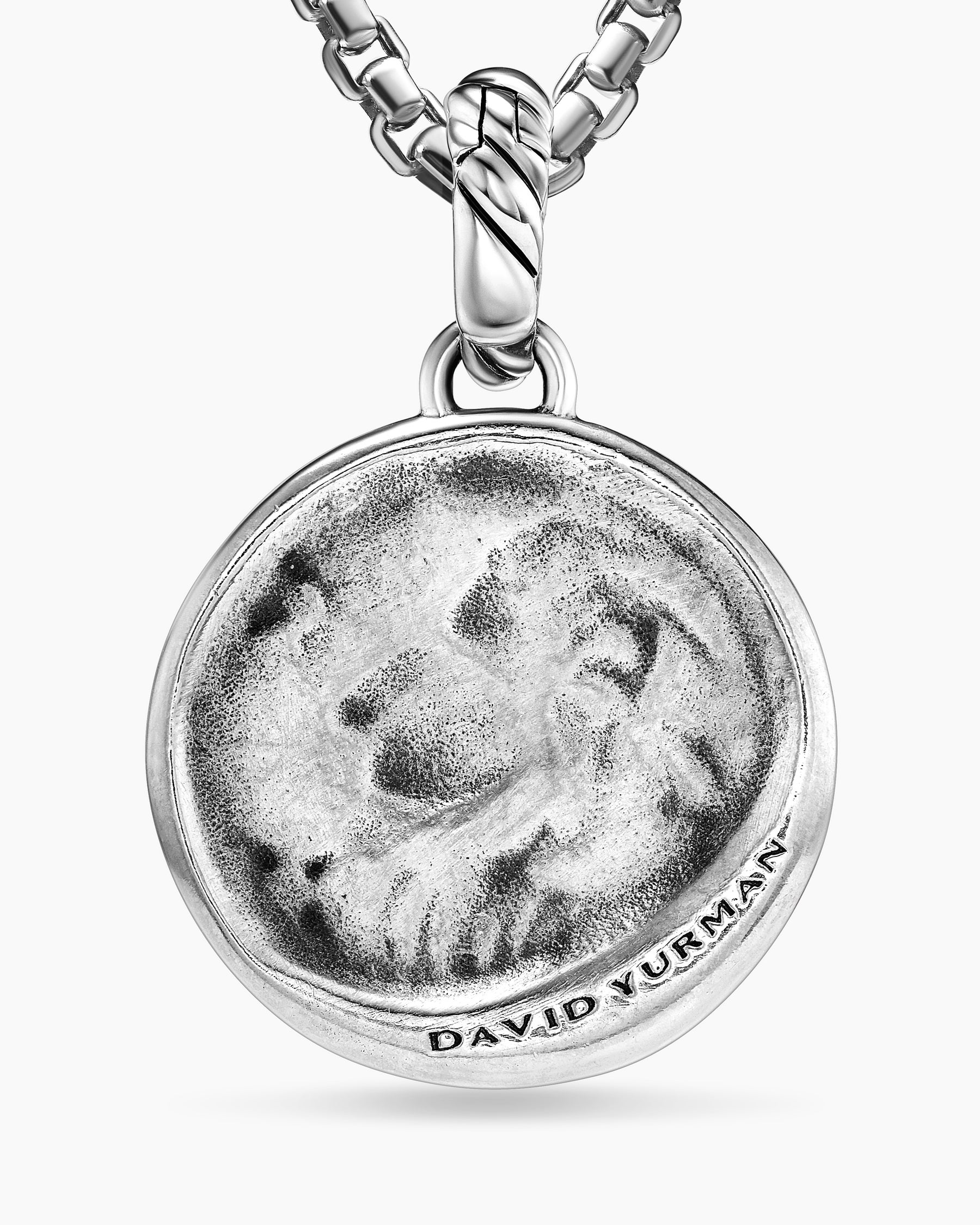 Leo Amulet in Sterling Silver with 18K Yellow Gold and Diamonds, 19mm - Image 6