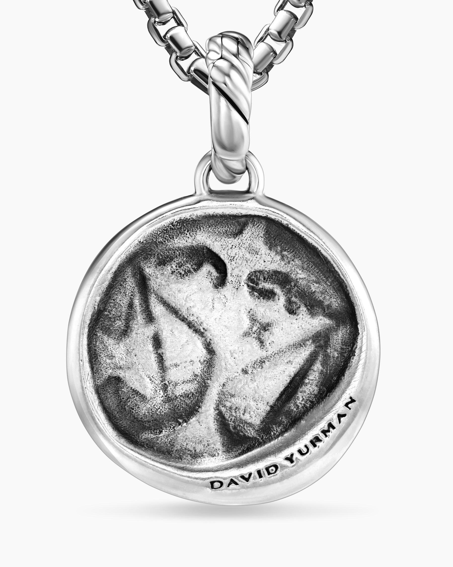 Libra Amulet in Sterling Silver with 18K Yellow Gold and Diamonds, 19mm - Image 6