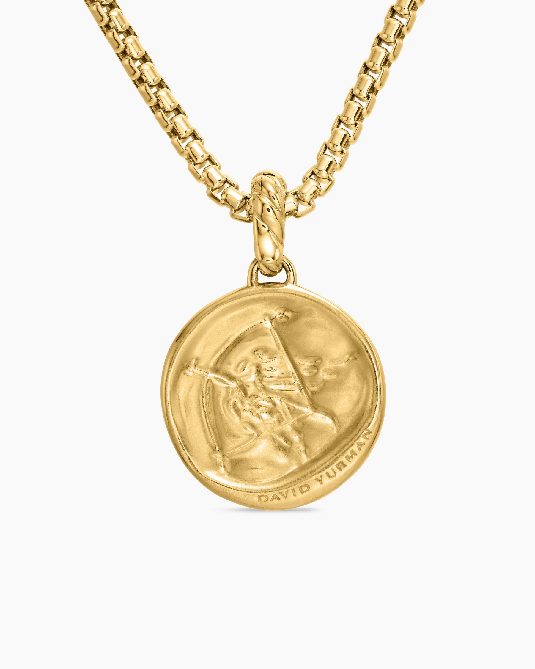 Sagittarius Amulet in 18K Yellow Gold with Diamonds, 19mm - Image 4