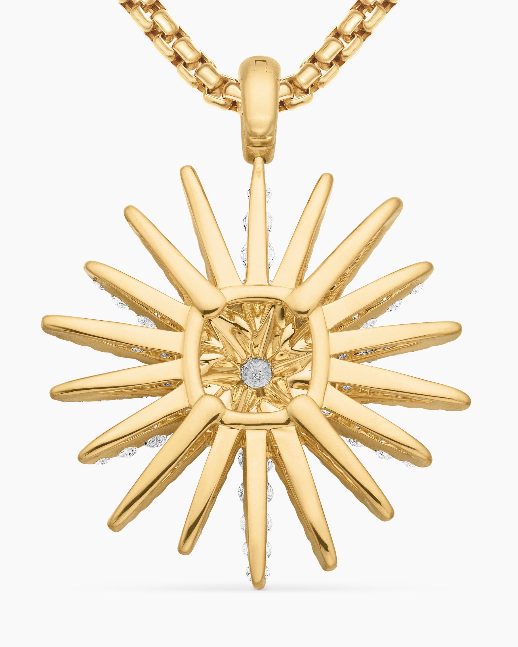 Starburst Pendant in 18K Yellow Gold with Full Pavé Diamonds, 33.7mm - Image 6