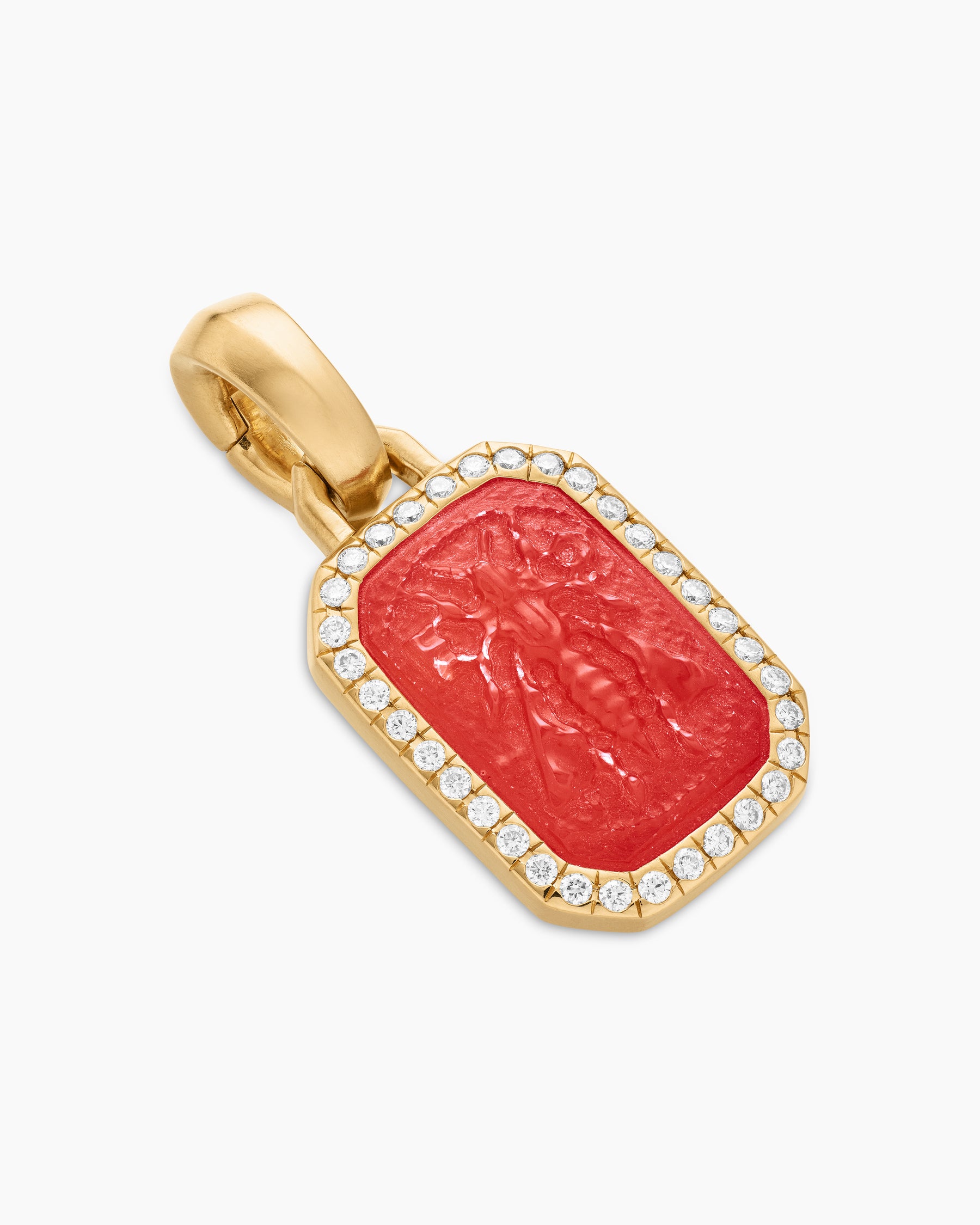 Petrvs Bee Amulet in 18K Yellow Gold with Carnelian and Diamonds, 15mm - Image 3