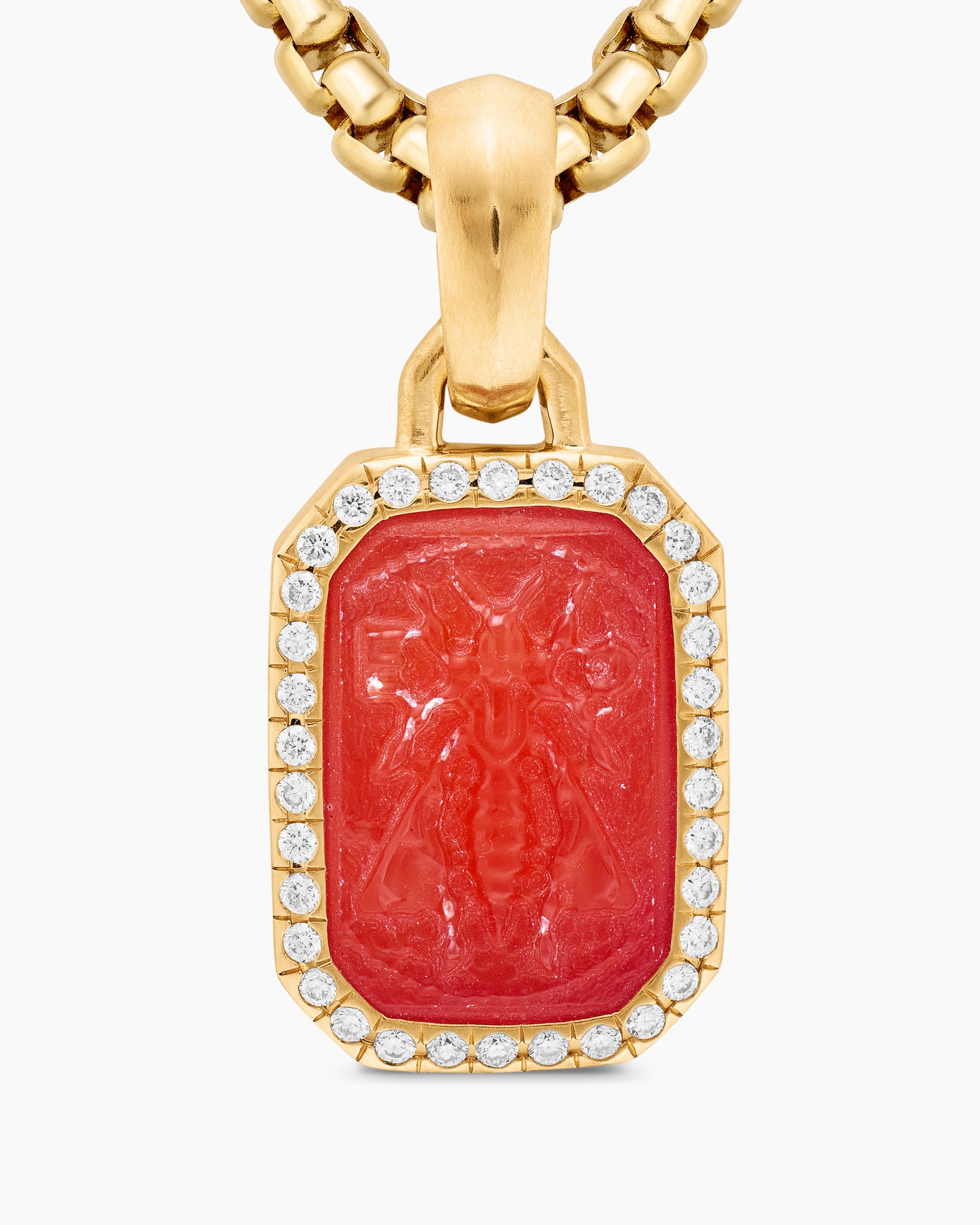 Petrvs Bee Amulet in 18K Yellow Gold with Carnelian and Diamonds, 15mm - Image 5