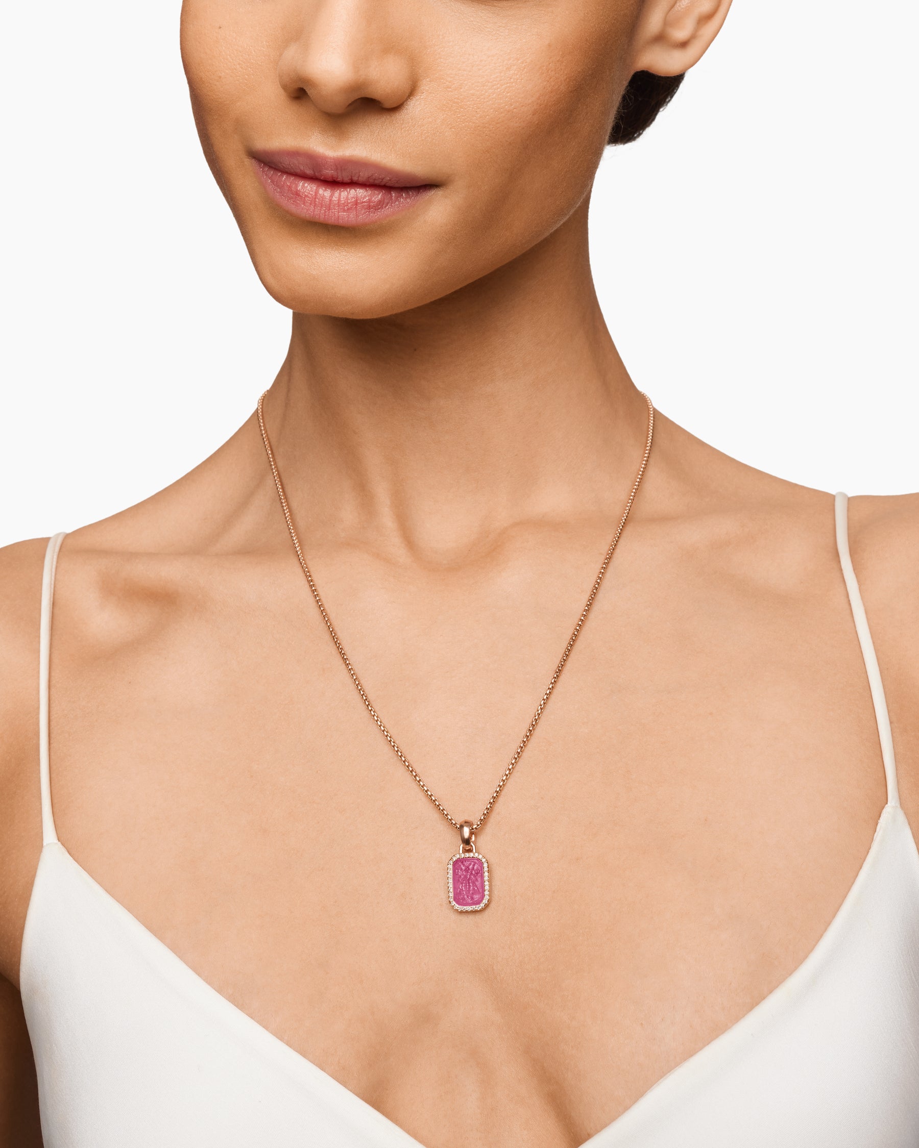 Alternative view of Petrvs Bee Amulet in 18K Rose Gold with Rubellite and Diamonds, 15mm