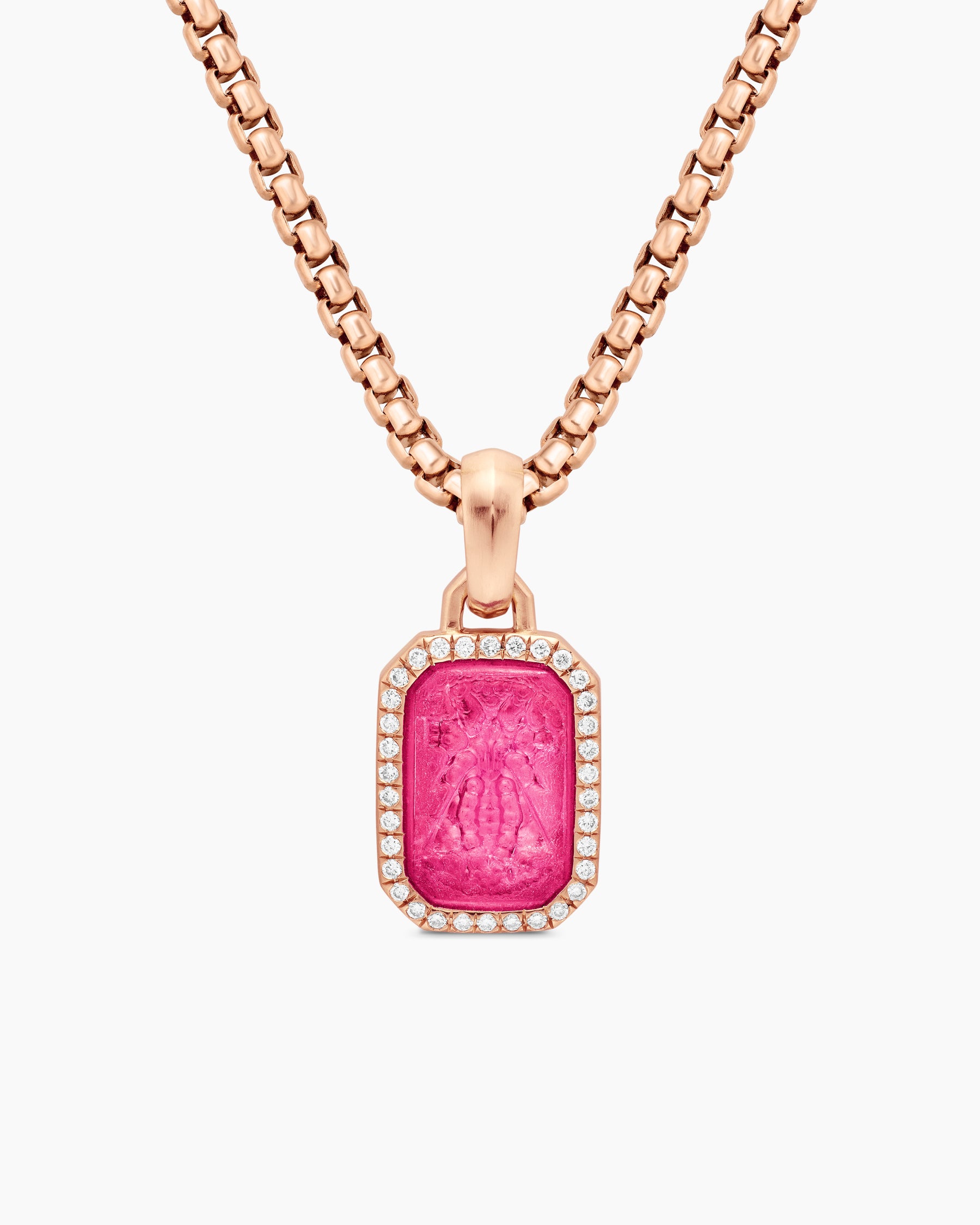 Petrvs Bee Amulet in 18K Rose Gold with Rubellite and Diamonds, 15mm