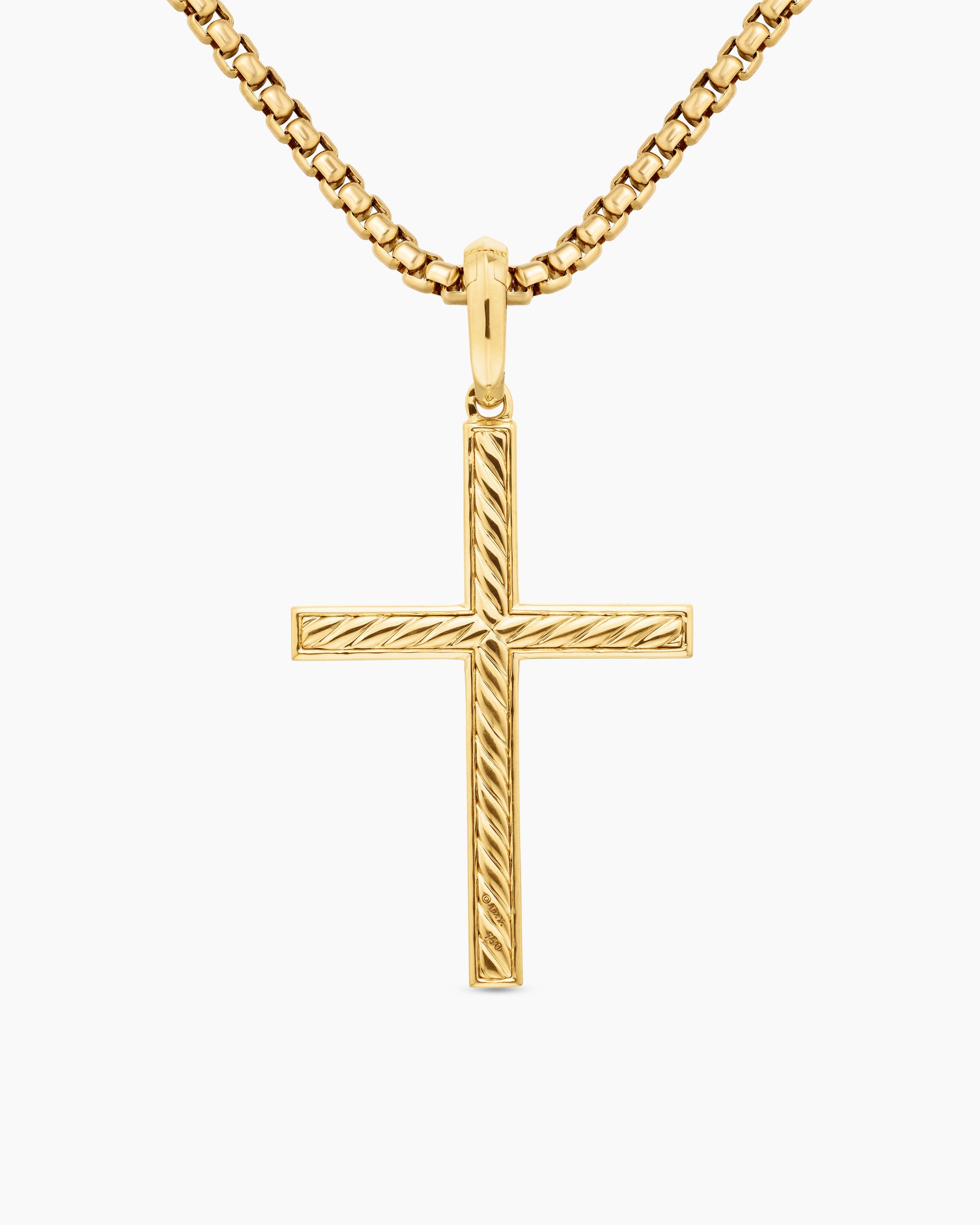 Modern Renaissance Cross Pendant in 18K Yellow Gold with Diamonds, 34mm - Image 4