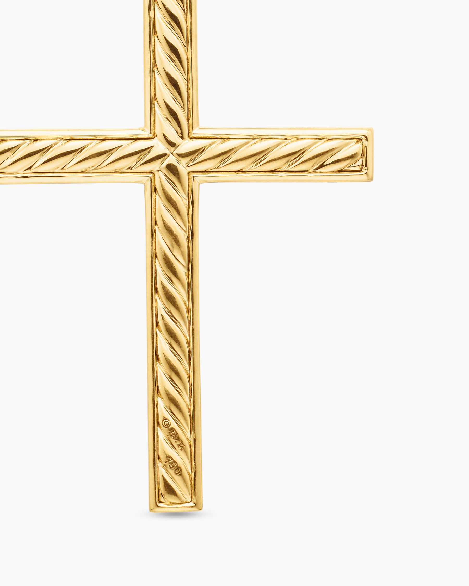 Modern Renaissance Cross Pendant in 18K Yellow Gold with Diamonds, 34mm - Image 6