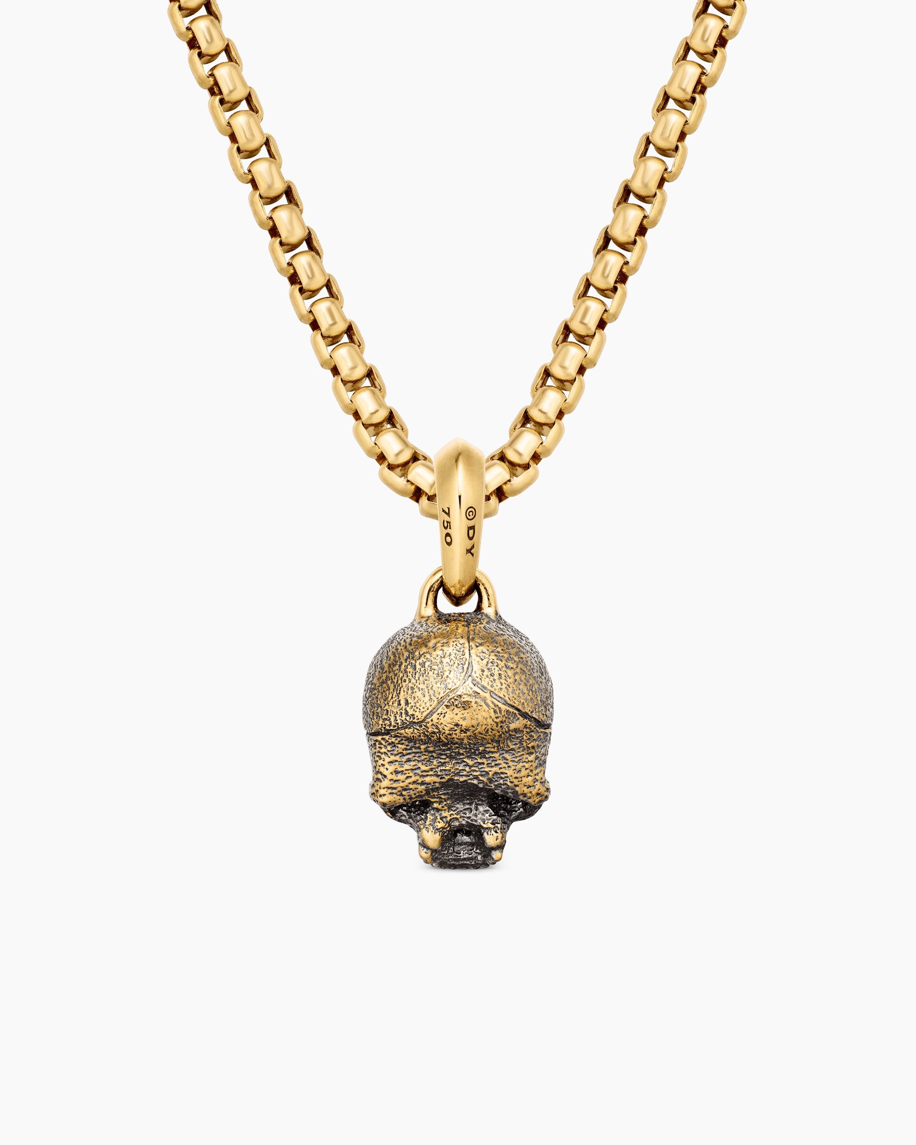 Memento Mori Skull Amulet in 18K Yellow Gold, 16mm - Image 4