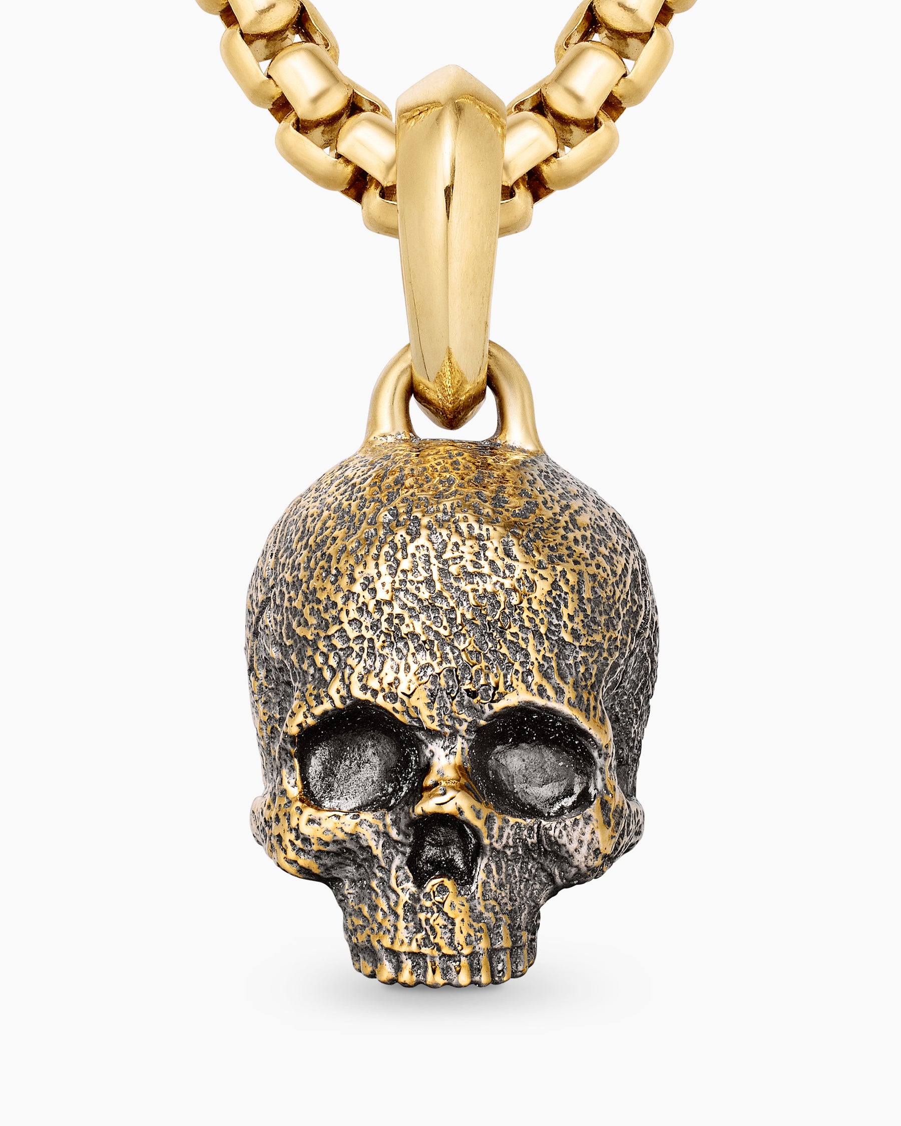 Memento Mori Skull Amulet in 18K Yellow Gold, 16mm - Image 5