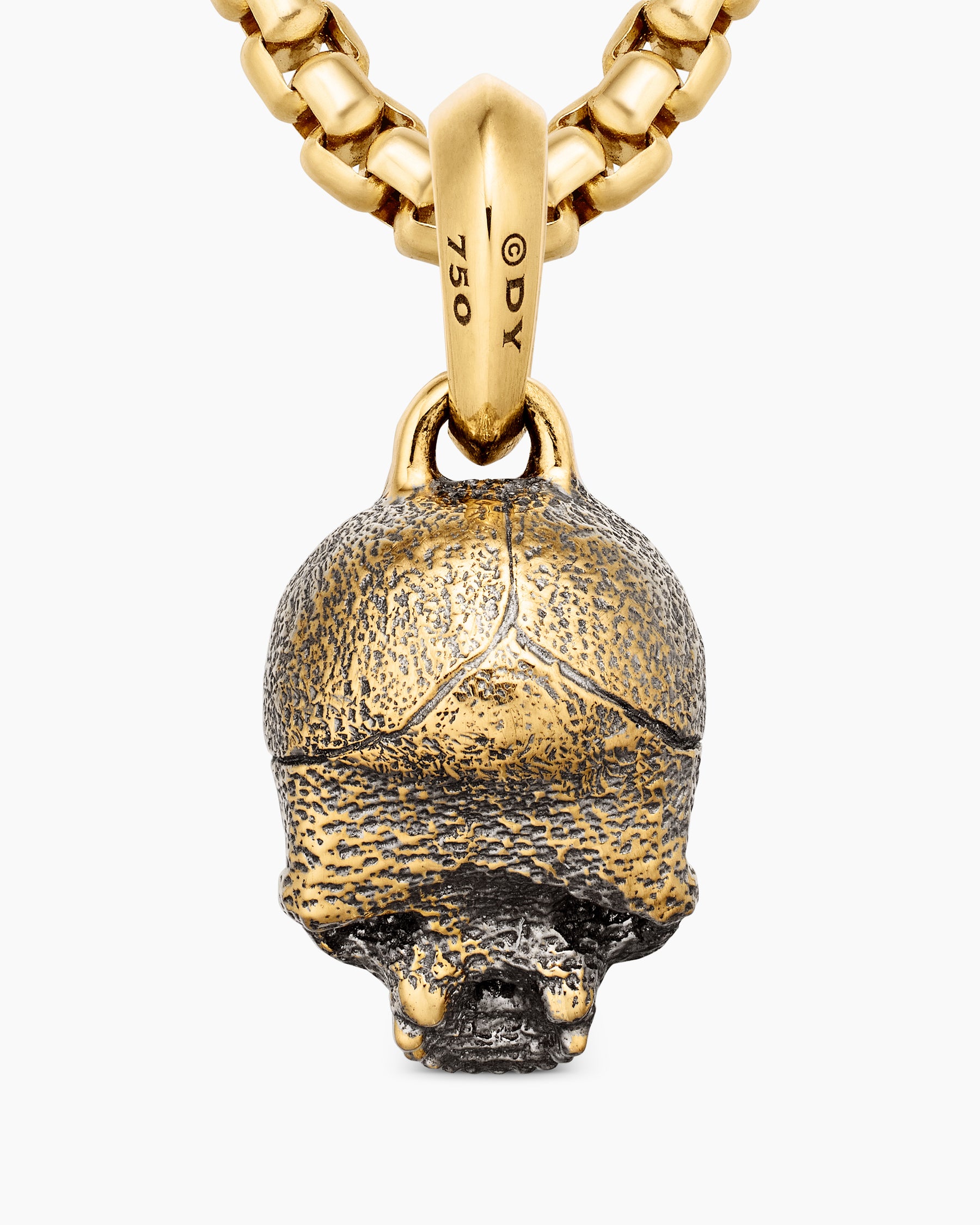 Memento Mori Skull Amulet in 18K Yellow Gold, 16mm - Image 6