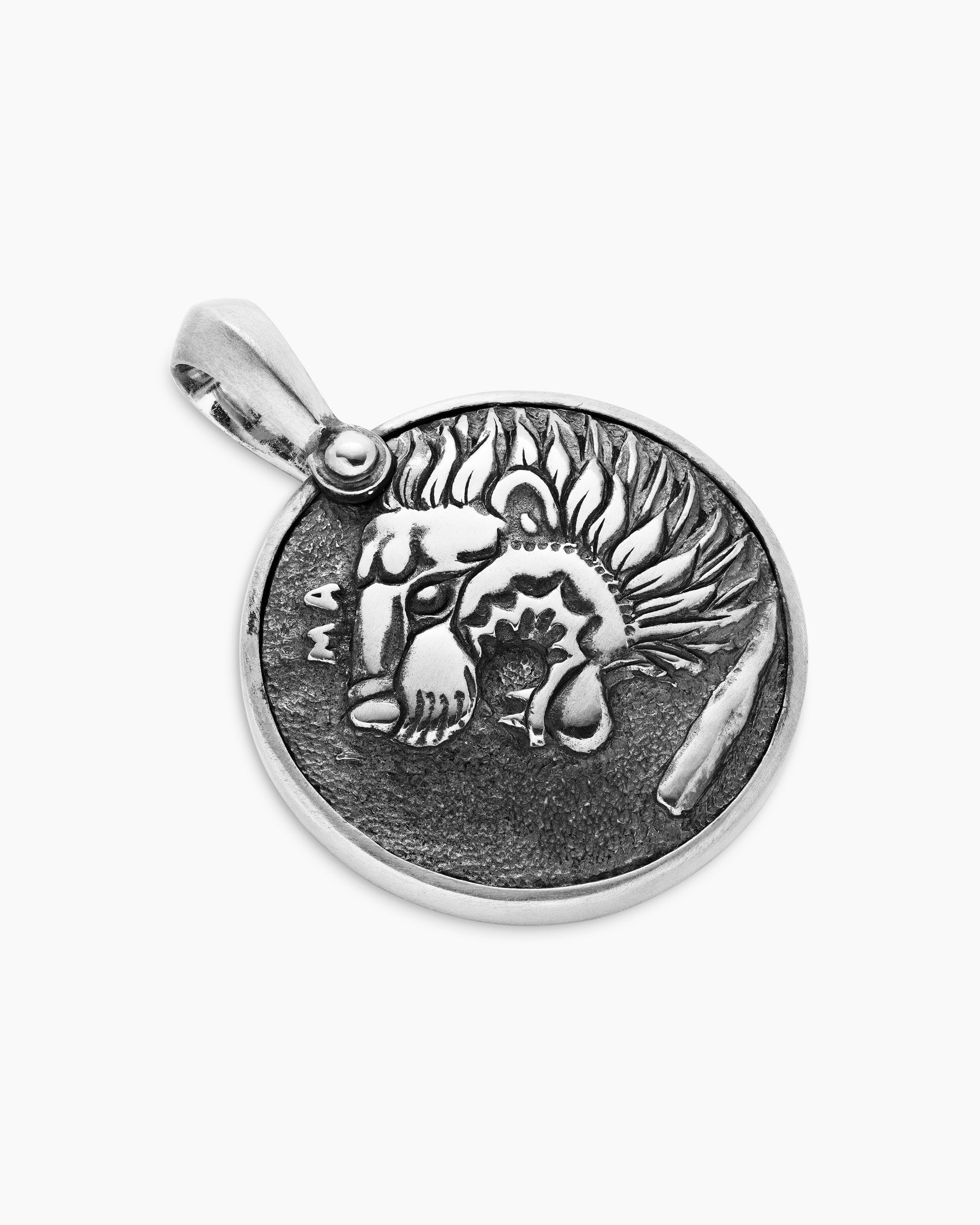 Petrvs Lion Coin Amulet in Sterling Silver, 25mm - Image 3