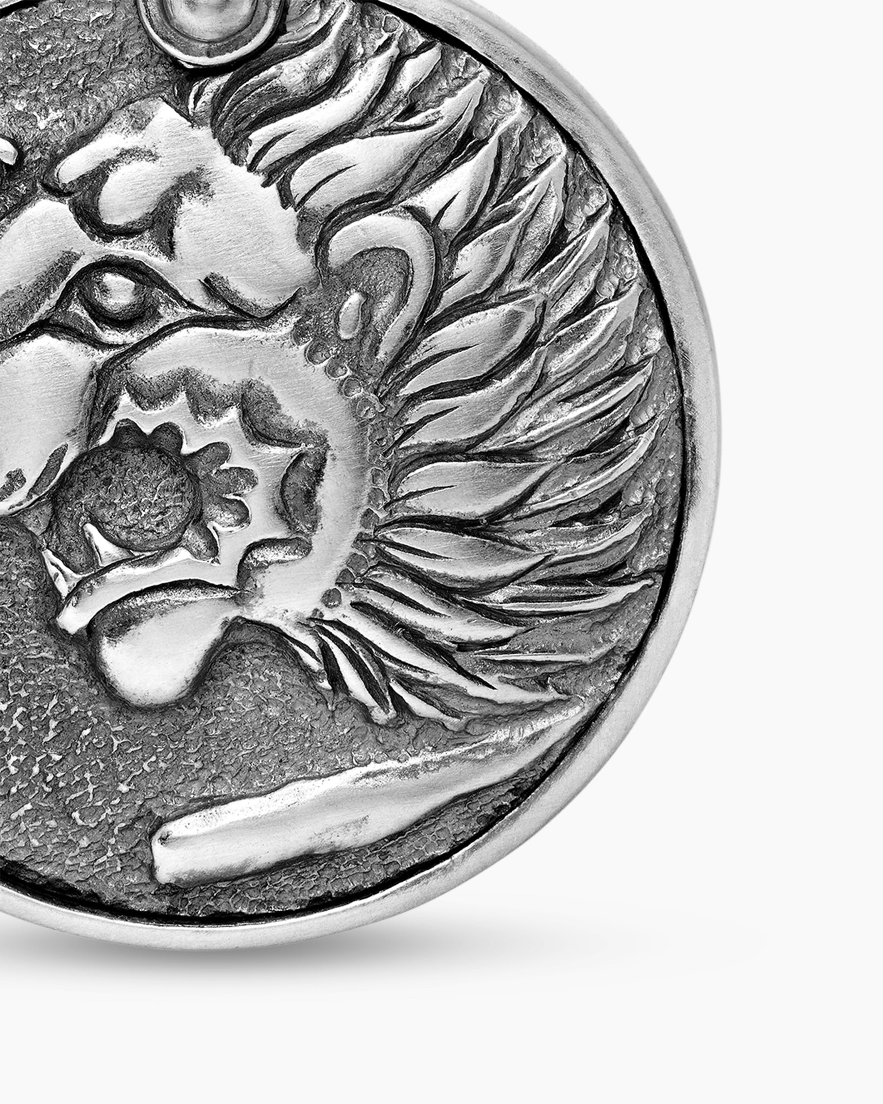 Petrvs Lion Coin Amulet in Sterling Silver, 25mm - Image 5