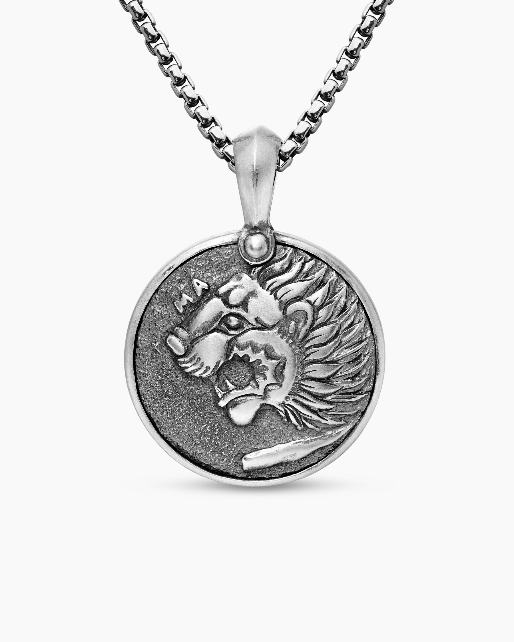 Petrvs Lion Coin Amulet in Sterling Silver, 25mm