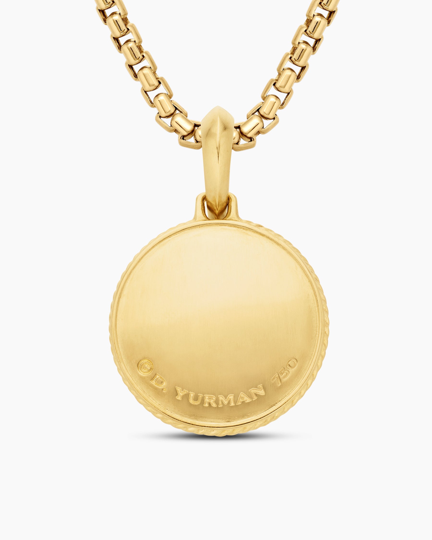 Maritime Compass Amulet in 18K Yellow Gold with Center Diamond, 20mm - Image 4