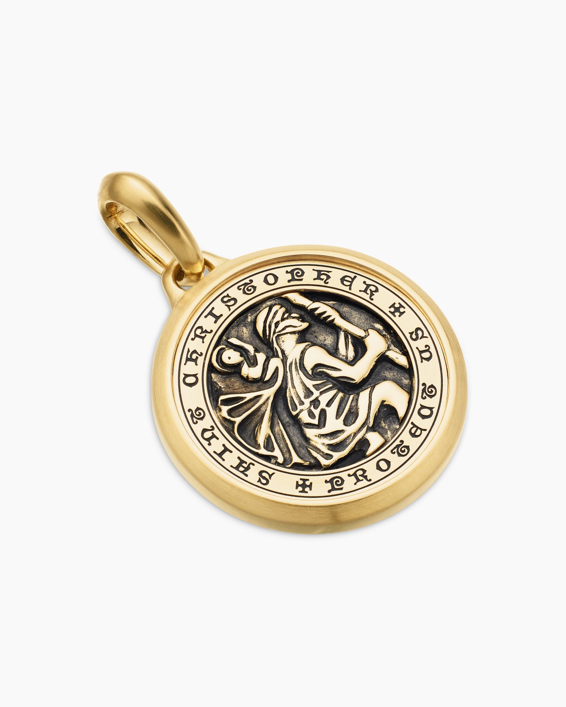 St. Christopher Amulet in 18K Yellow Gold, 26.5mm - Image 3