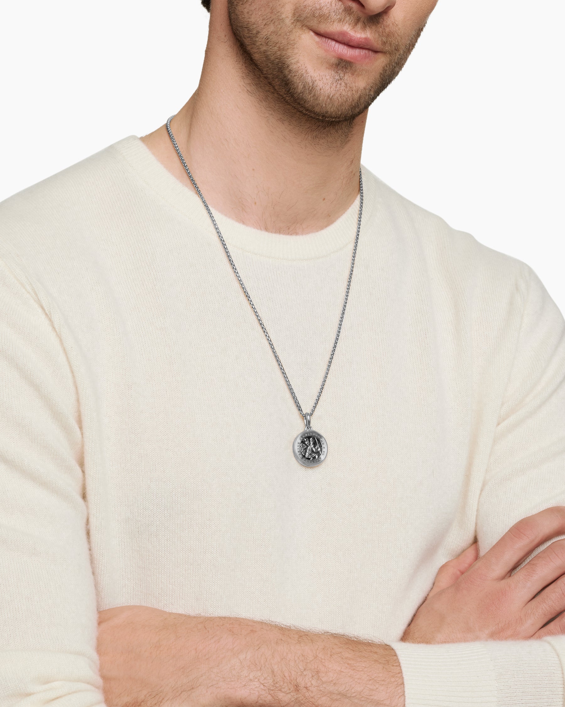 St. Christopher Amulet in Sterling Silver, 26.5mm - Image 7
