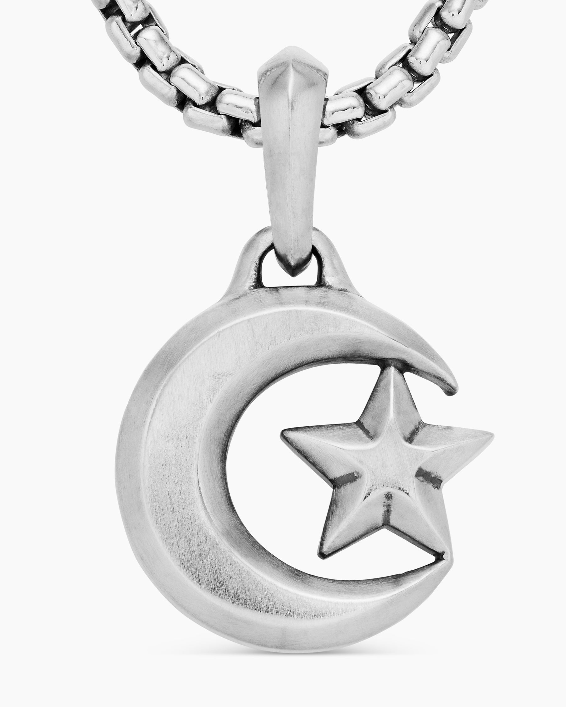 Star and Crescent Amulet in Sterling Silver, 17.2mm - Image 5