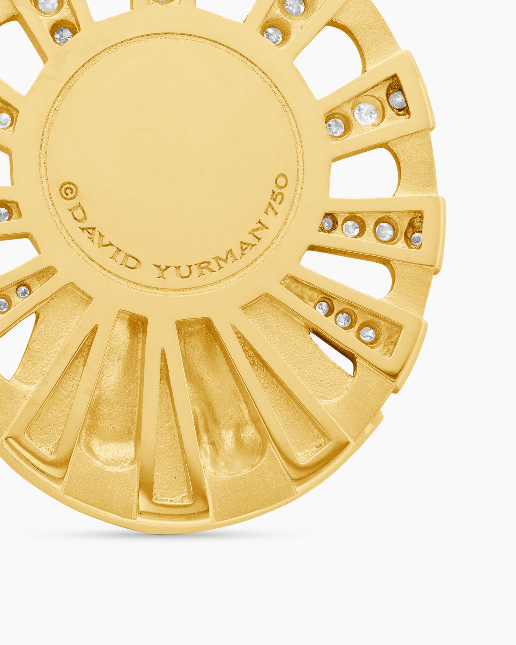 Madonna Amulet in 18K Yellow Gold with Diamonds, 29mm - Image 6